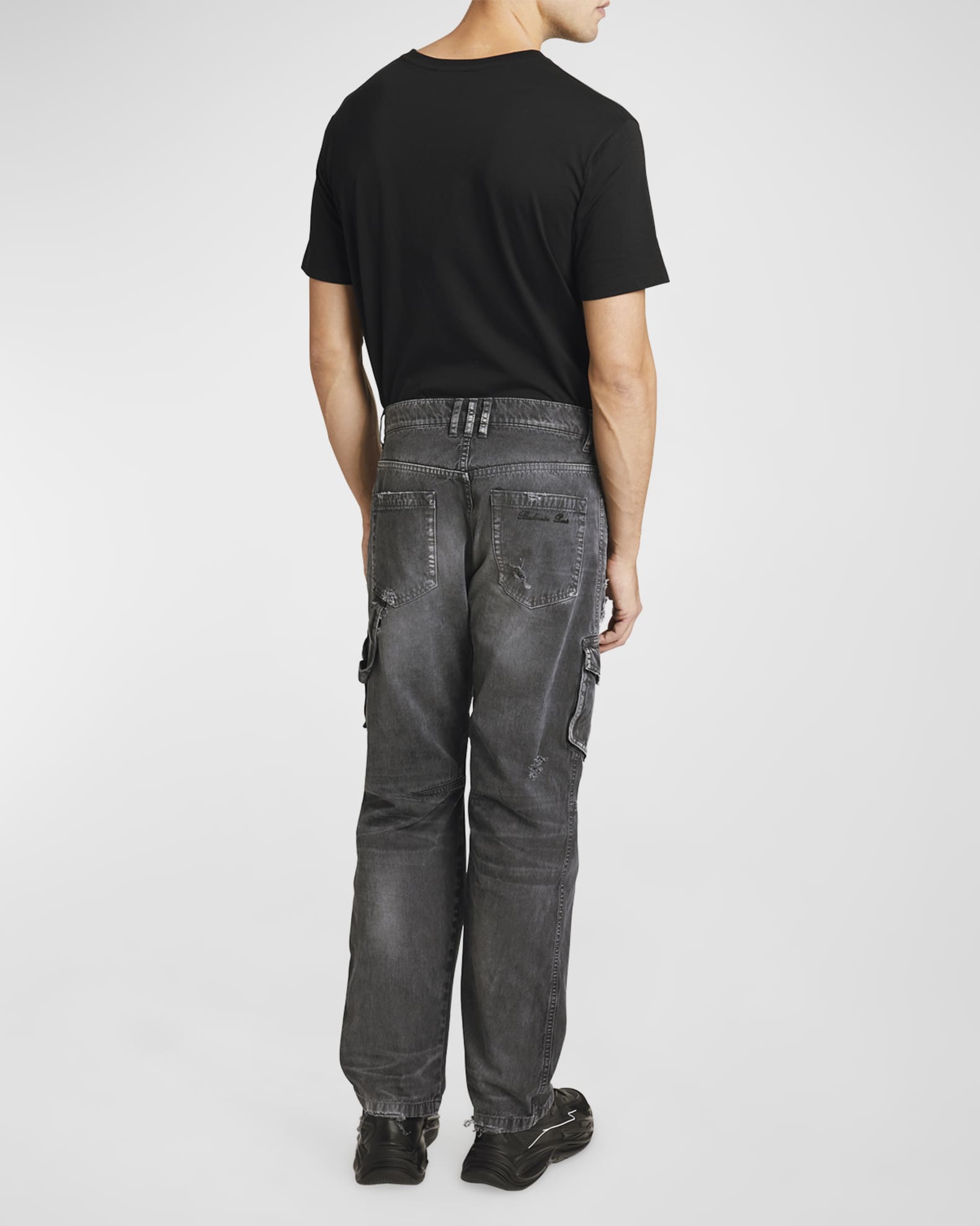 Balmain Men's Destroyed Cargo Pants | Neiman Marcus
