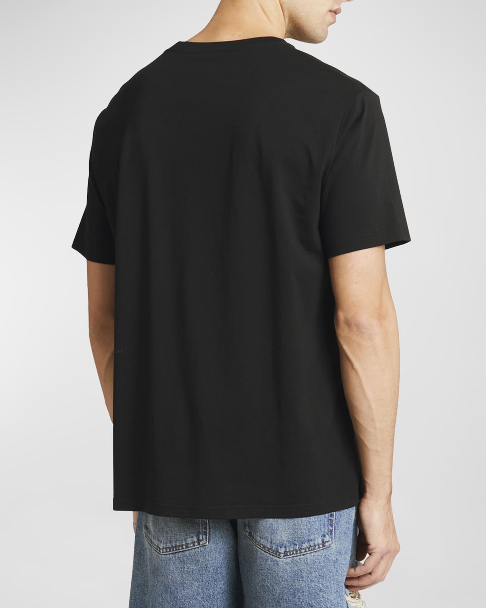 Balmain Men's Flocked Foil Logo T-Shirt | Neiman Marcus