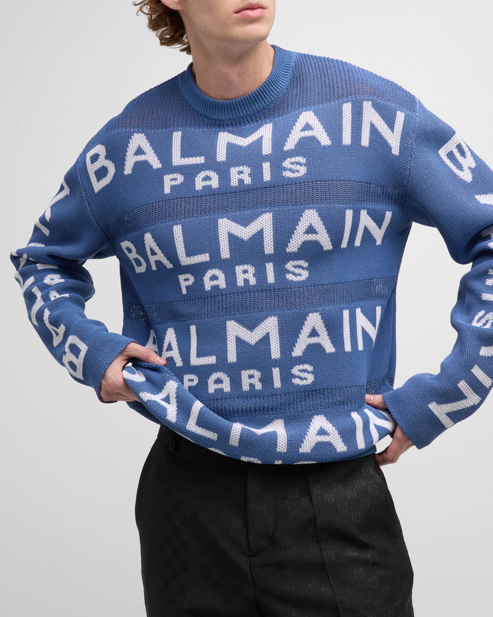 Blue balmain new arrivals jumper