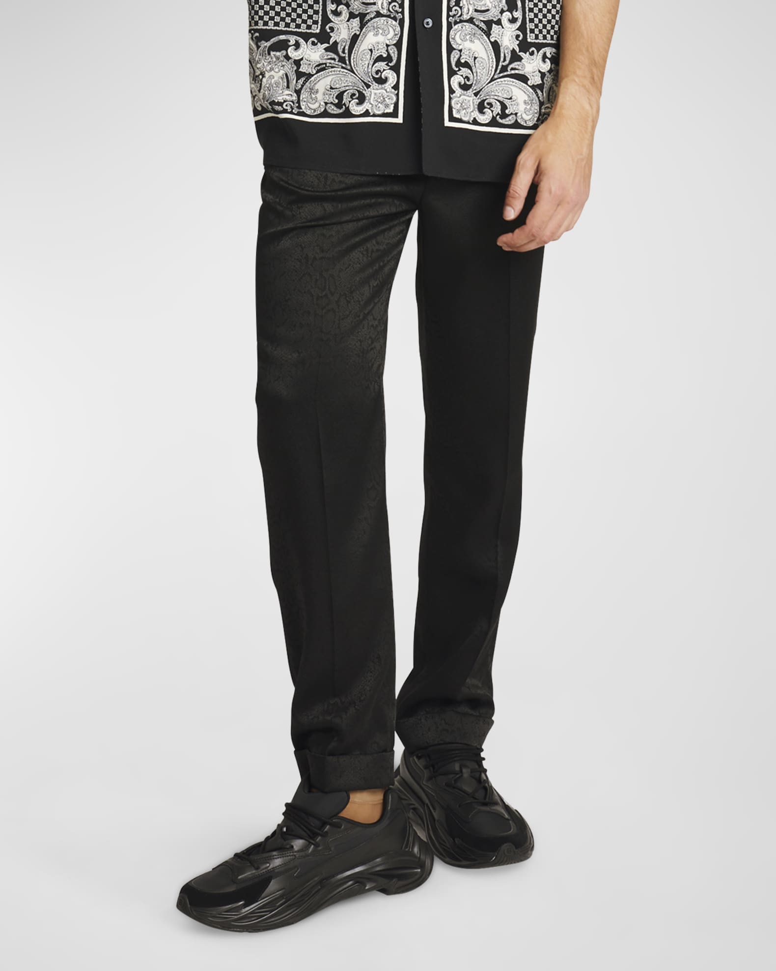 Balmain Men s Python Jacquard Dress Pants Neiman Marcus