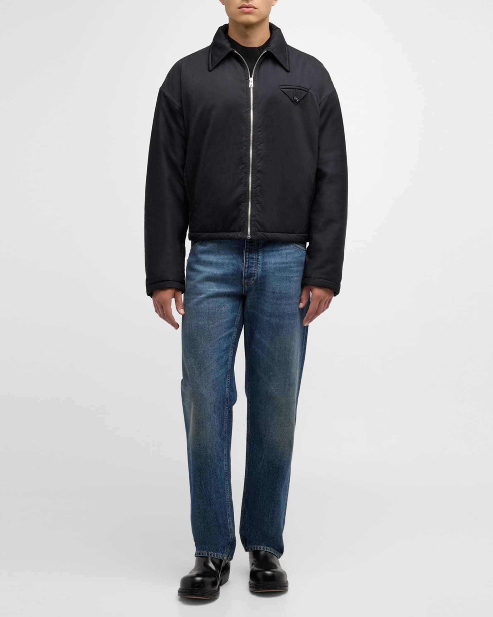 Bottega Veneta® Men's Tech Nylon Puffer Jacket in Black