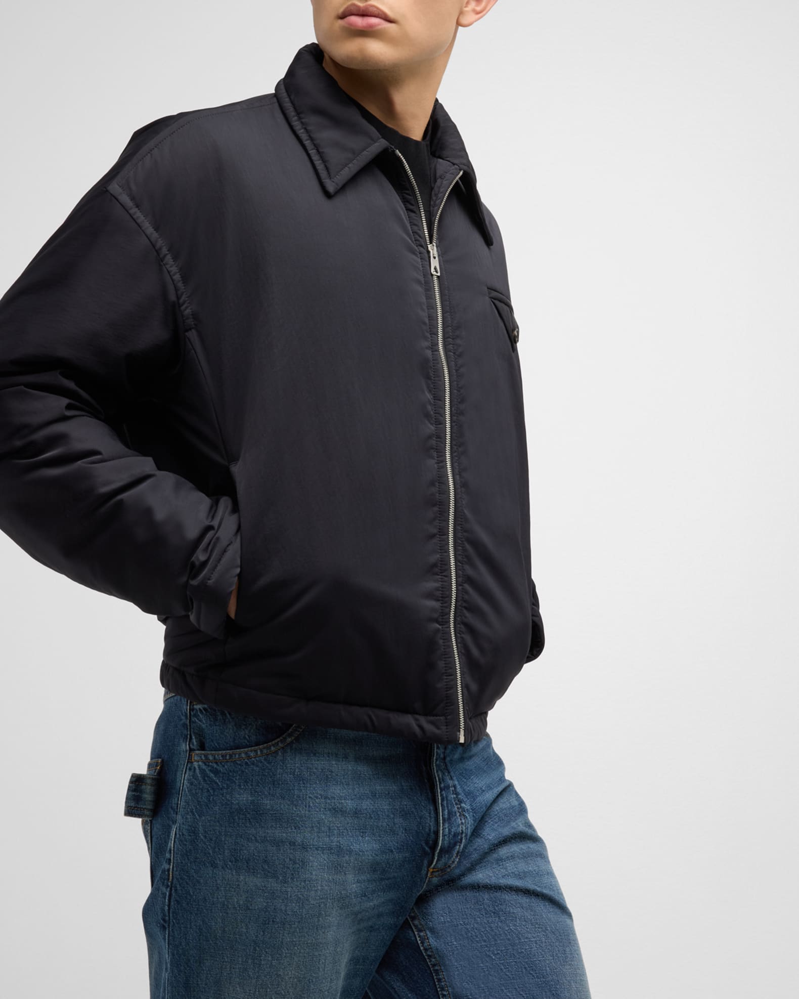 Bottega Veneta Men's Padded Nylon Tech Jacket | Neiman Marcus