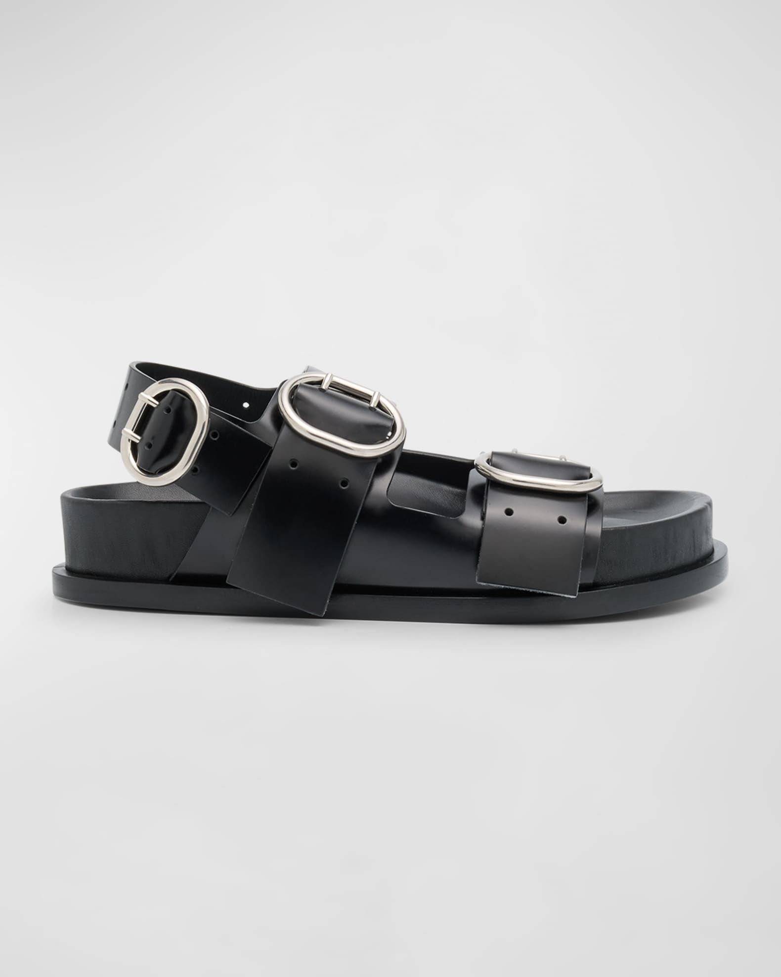 Jil Sander Leather Dual-Buckle Sporty Sandals