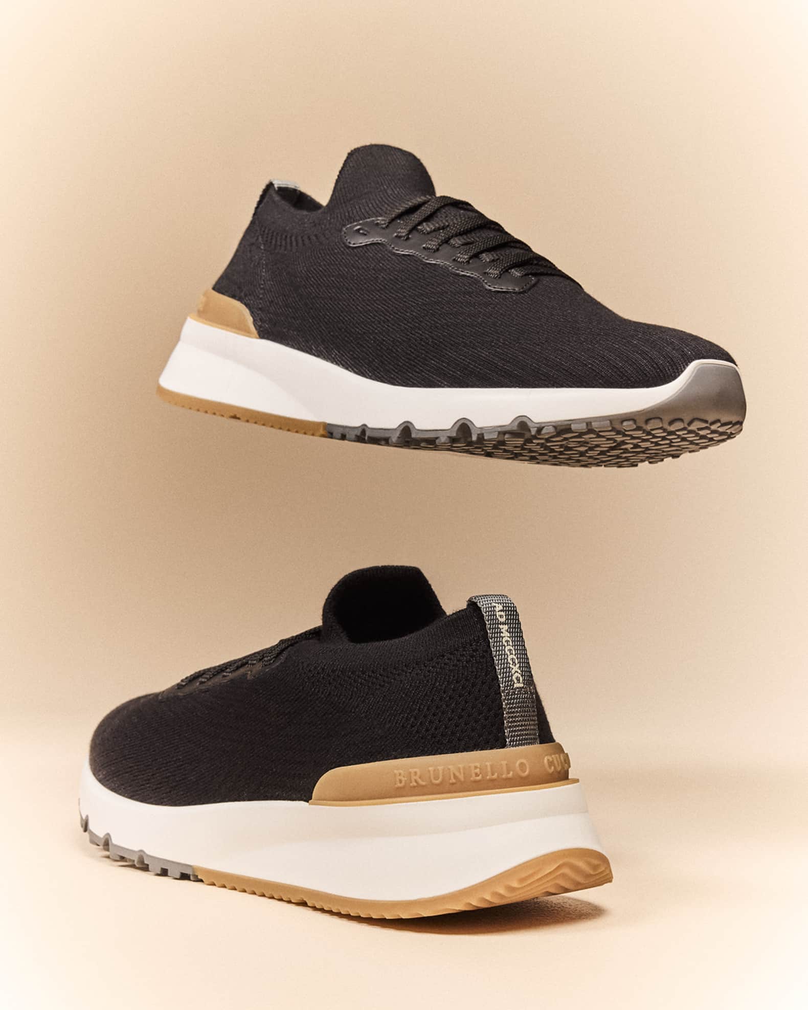 Brunello Cucinelli Men's Knit Runner Sneakers | Neiman Marcus