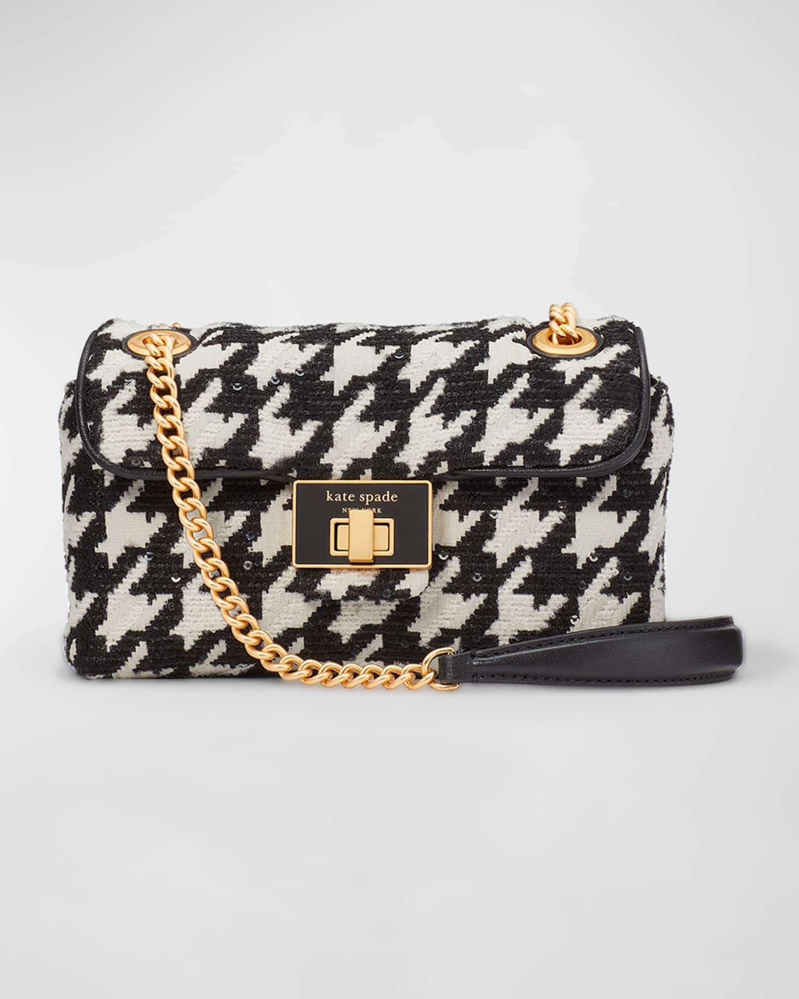 kate spade new york evelyn small sequin houndstooth crossbody bag