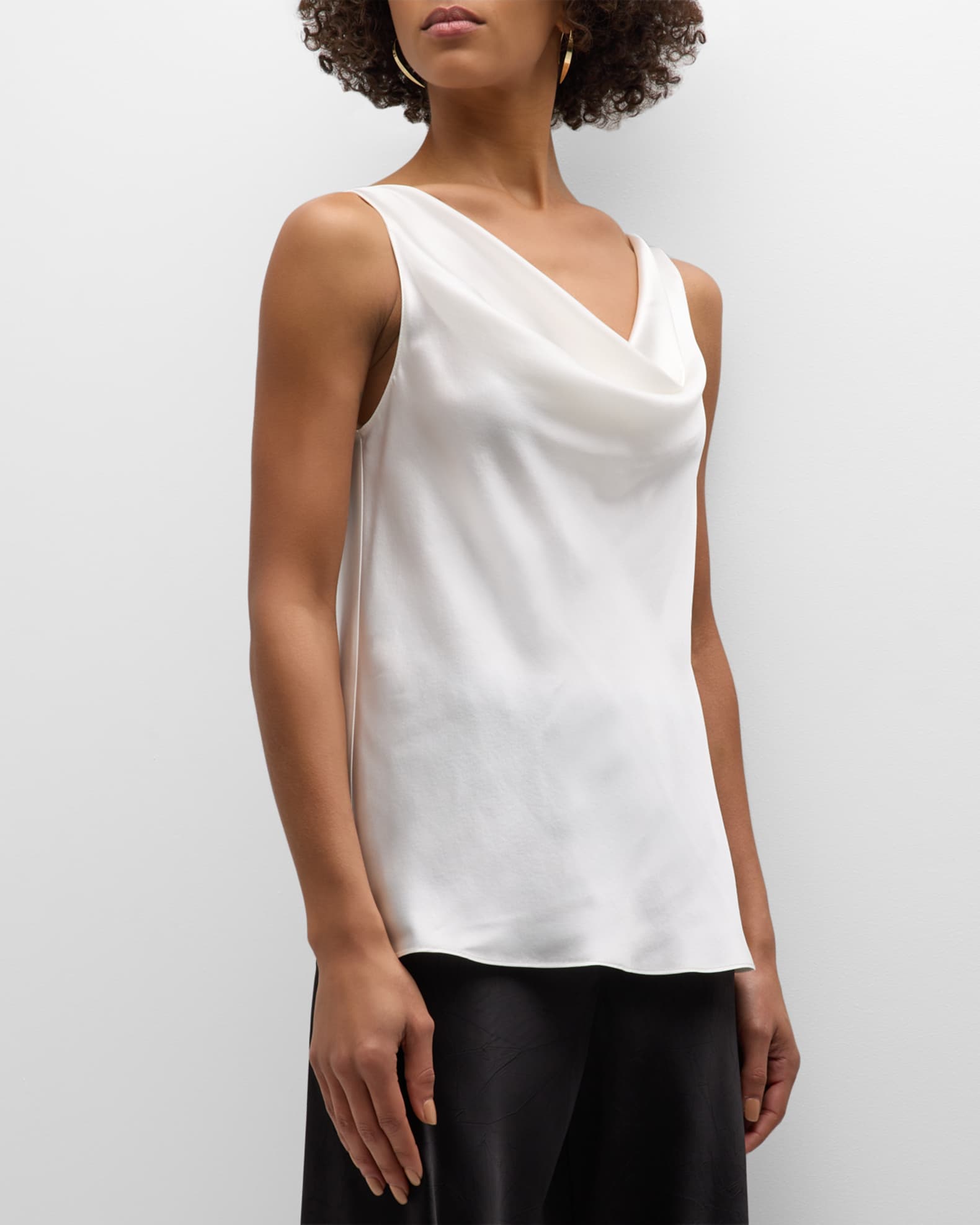 Cowl-Neck Silk Tank 1