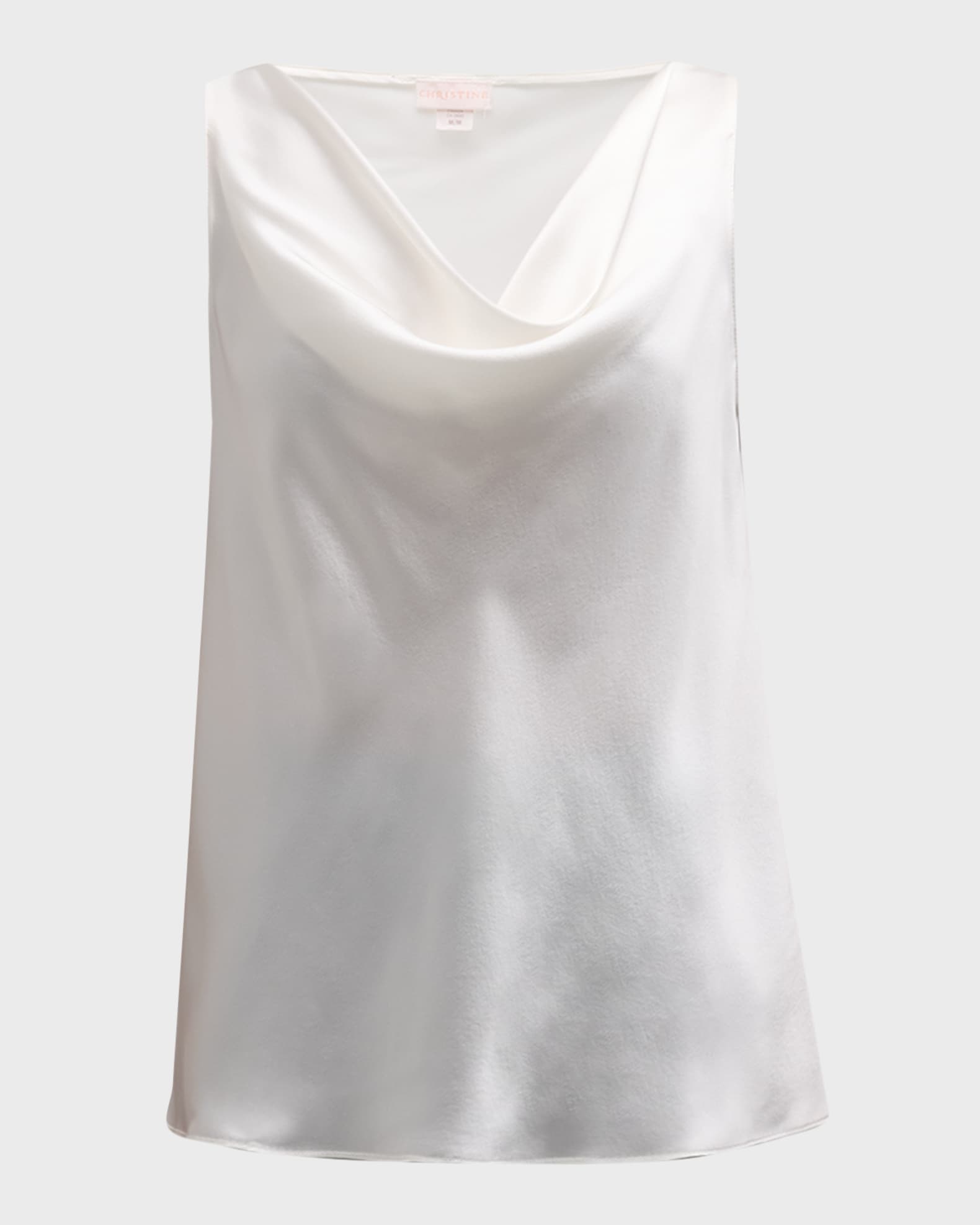 Cowl-Neck Silk Tank 0