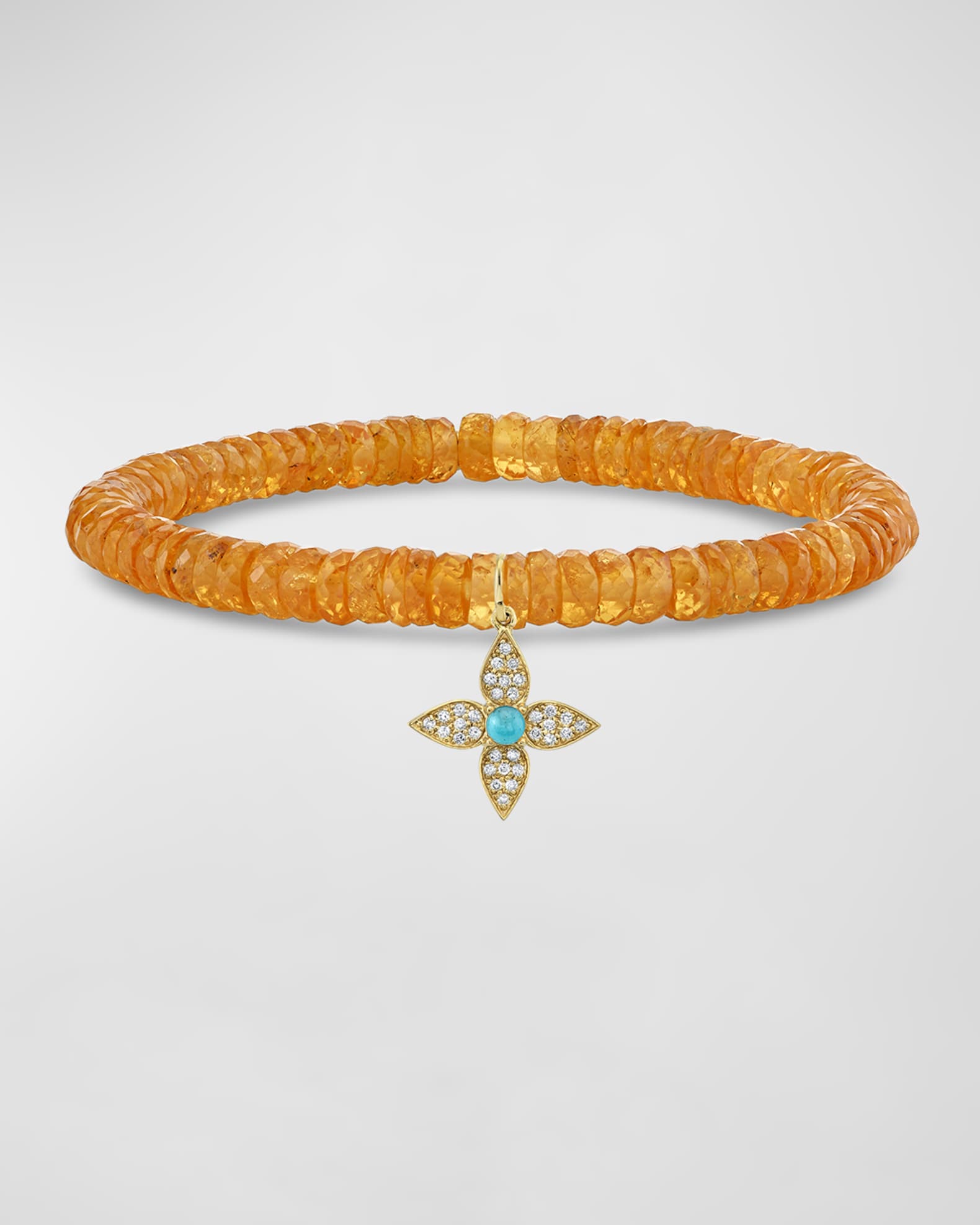 Sydney Evan 14kt yellow gold bead bracelet - Orange