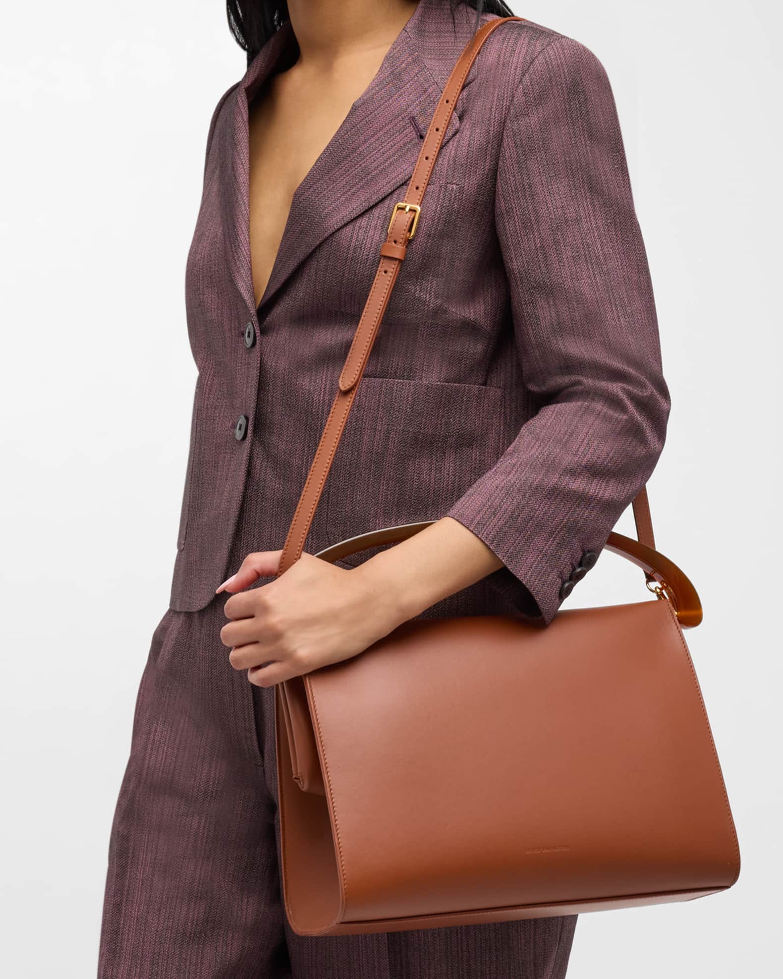 Crisp Leather Top Handle Bag