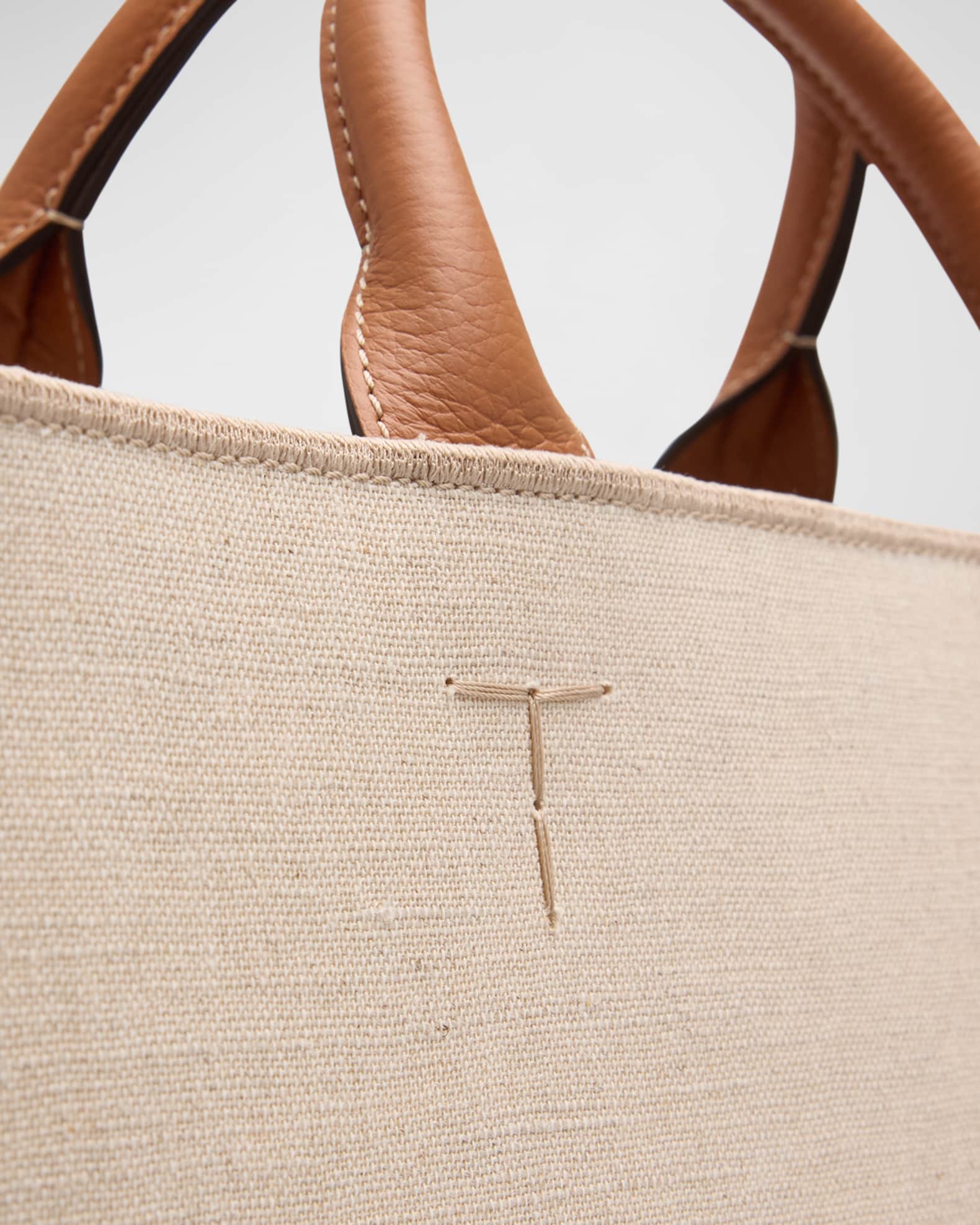 TOD’S canvas leather tote bag Tod's Canvas & Leather Tote Bag | italist