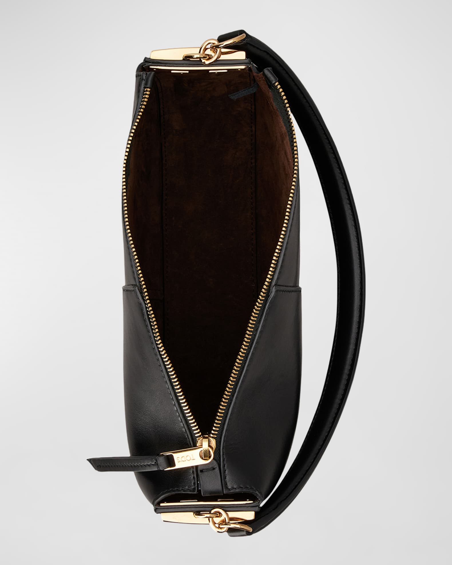 【TOD'S】TST Leather Mini Hobo Tote Bag Black Woman BLACK Tod's T Case Hobo Bag in Leather Mini