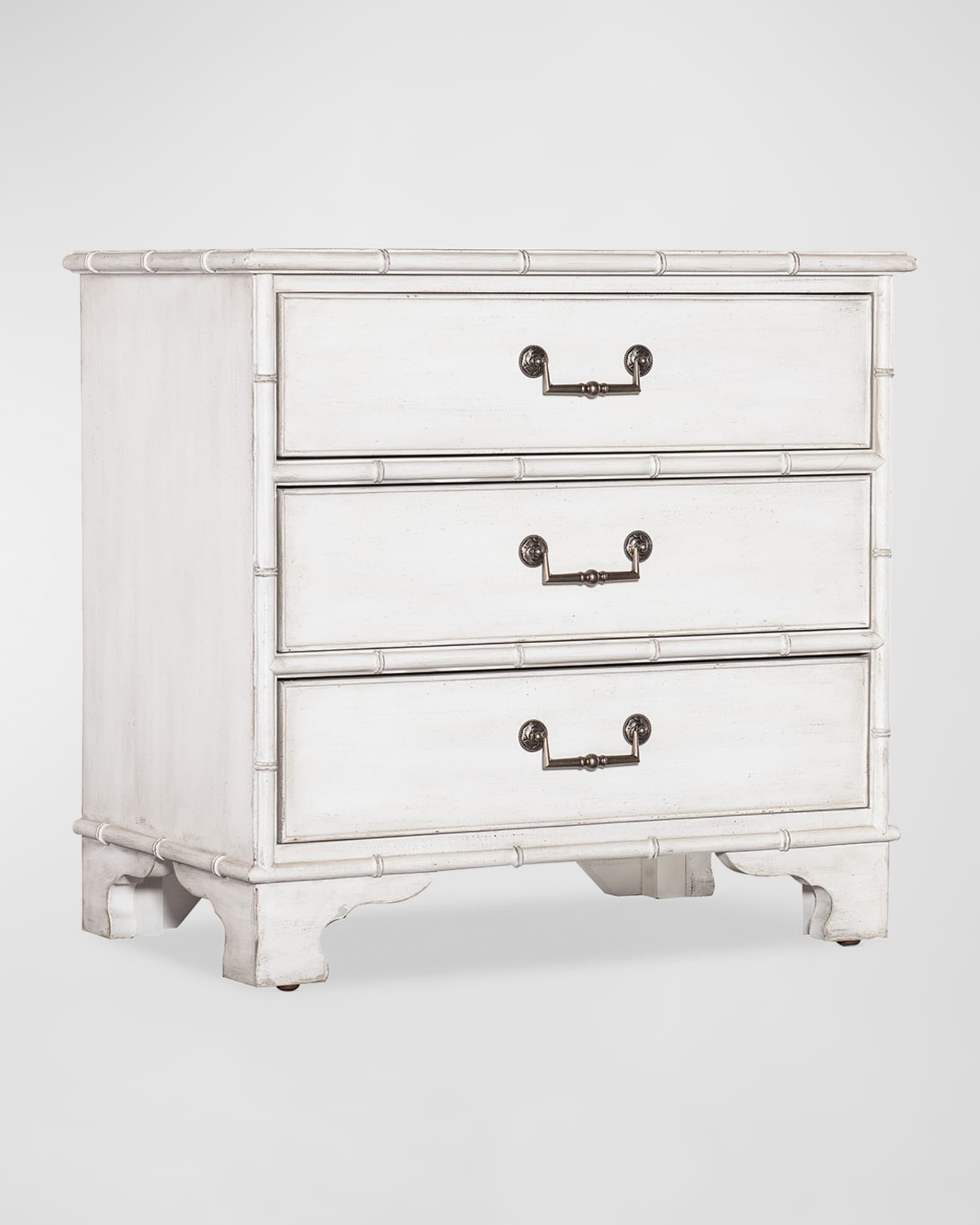 Charleston White 3-Drawer Nightstand  0