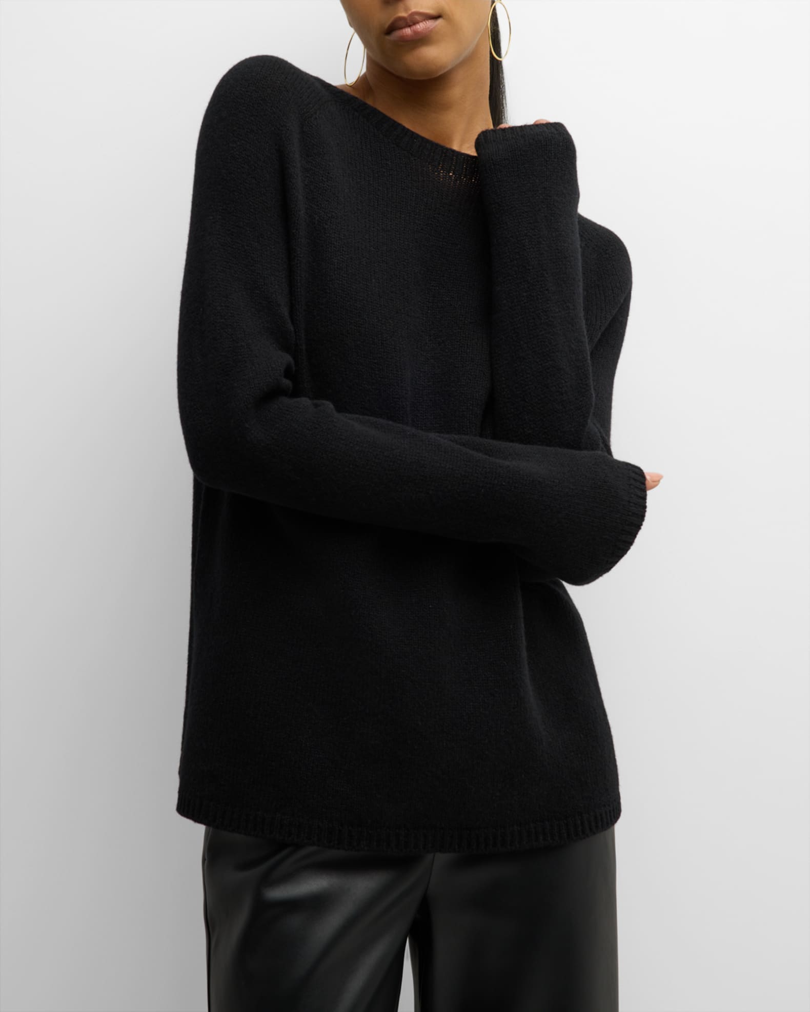 Max Mara Georg Wool-Cashmere Crewneck Sweater | Neiman Marcus