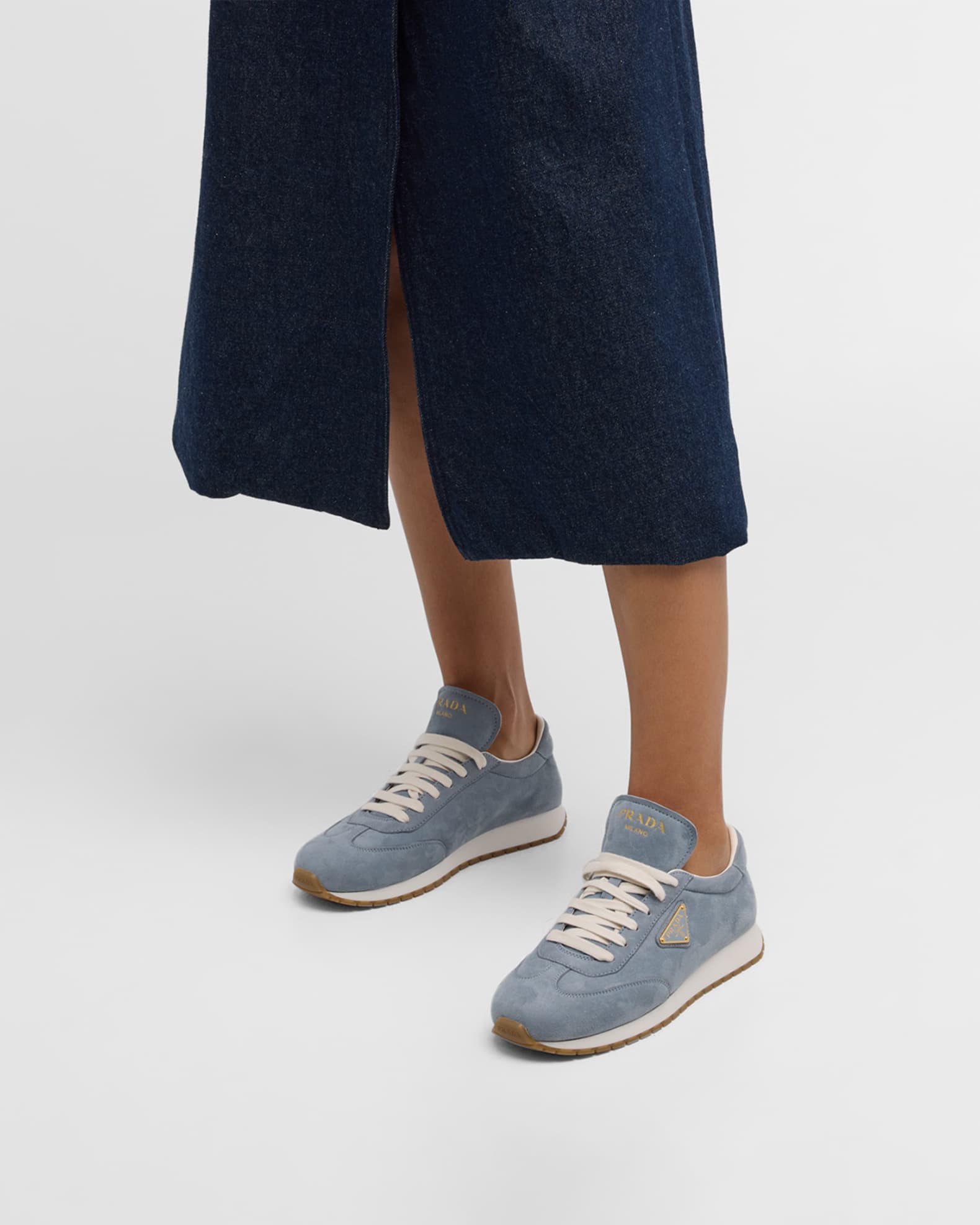 Suede Lace-Up Runner Sneakers 1