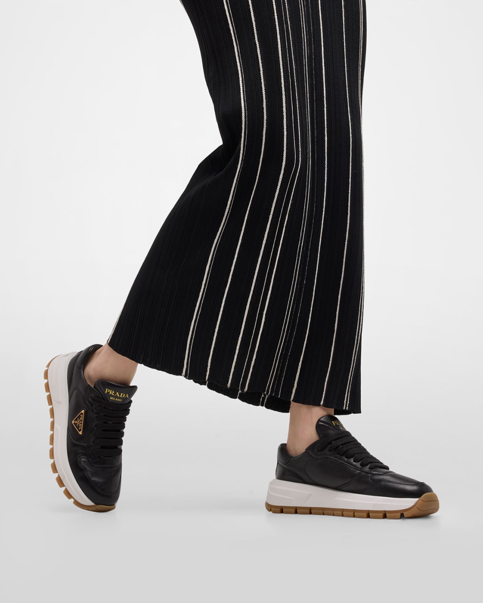 Leather Logo Runner Sneakers