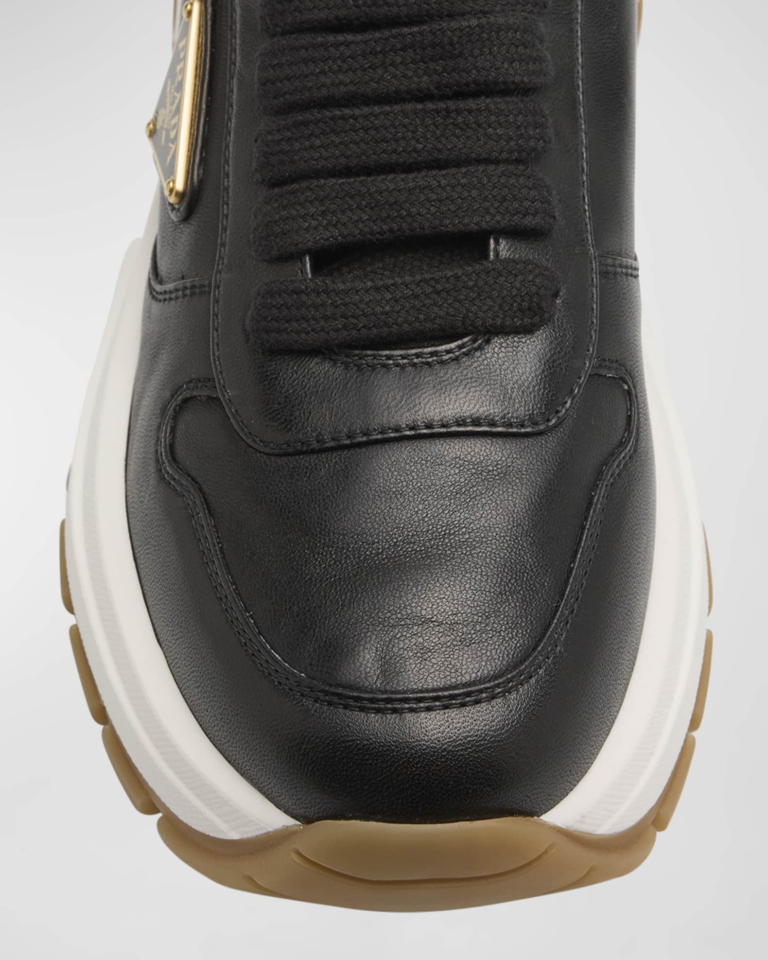 Prada Leather Logo Runner Sneakers | Neiman Marcus