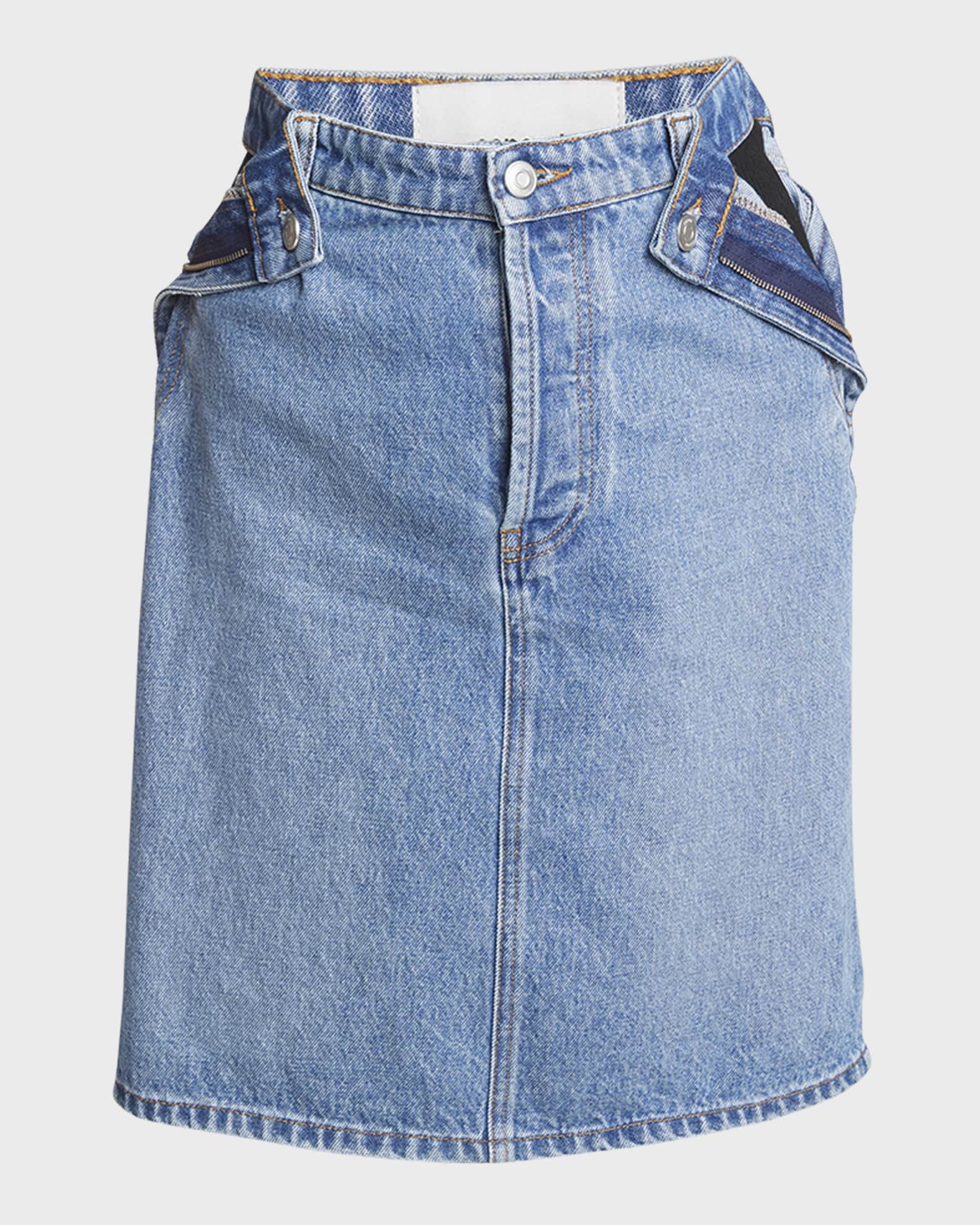 Coperni Hip Cutout Denim Mini Skirt