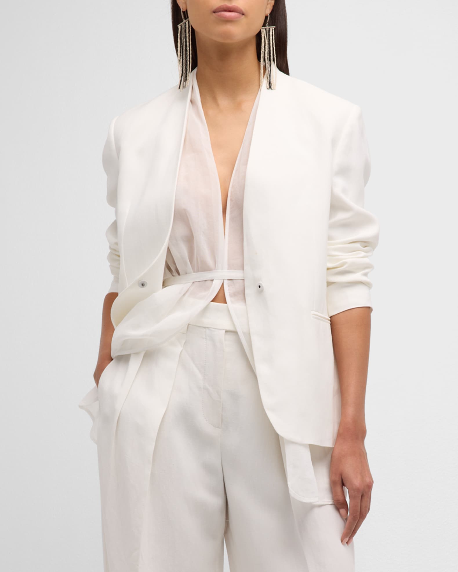 12969017 Yaslinura 2 4 Linen Blend Blazer