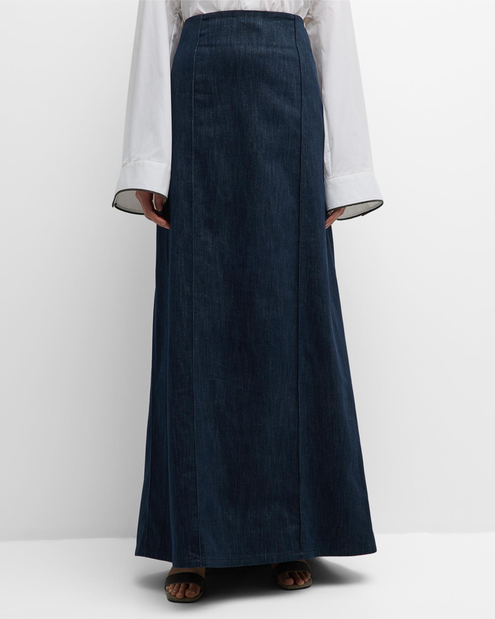 Dip and Dusk Maxi Skirt in Black Lurex Chiffon