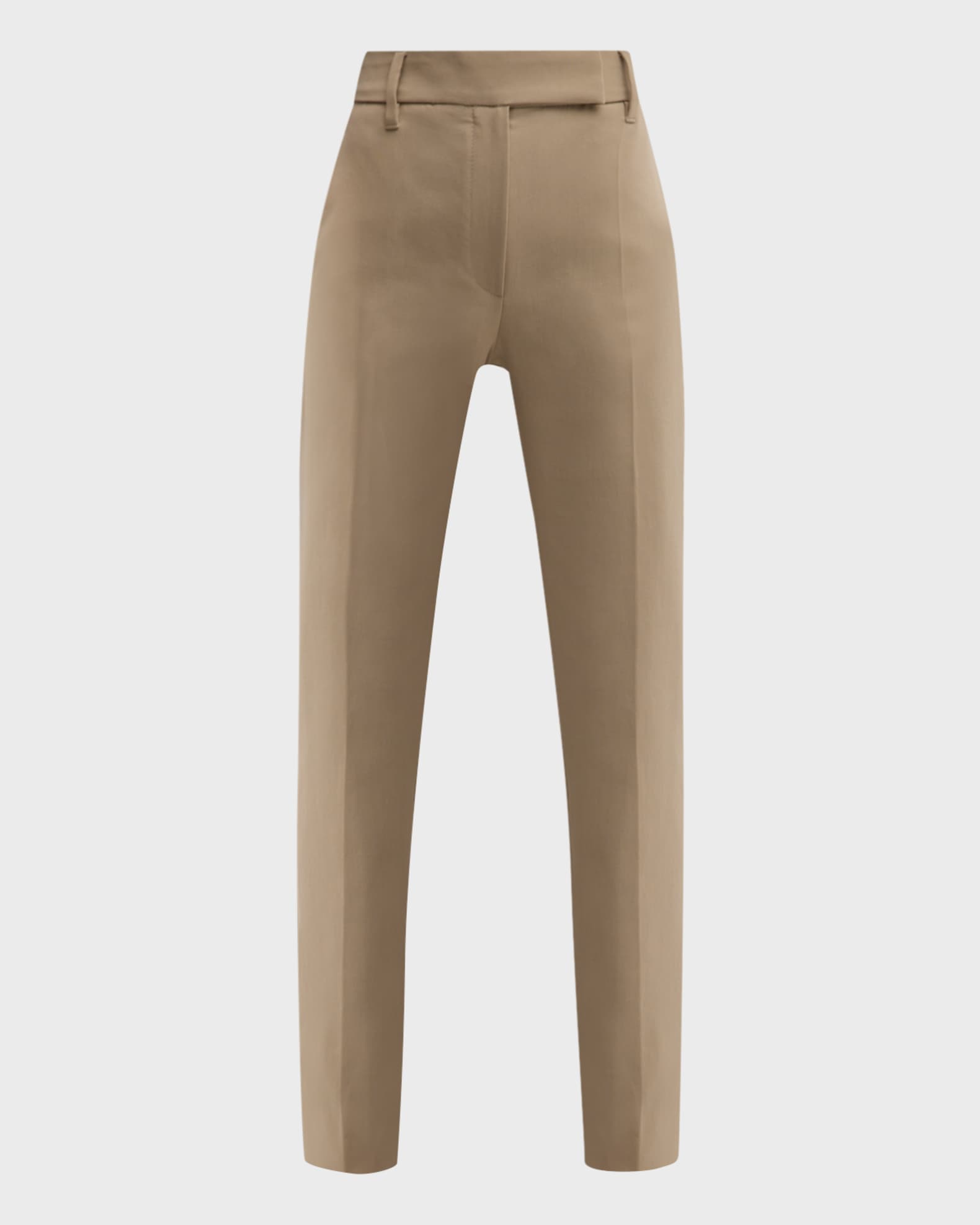 Cotton twill straight pants