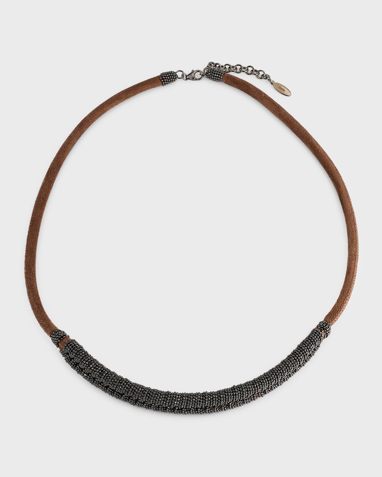 Brunello Cucinelli Monili Braided Leather Choker Necklace | Neiman Marcus