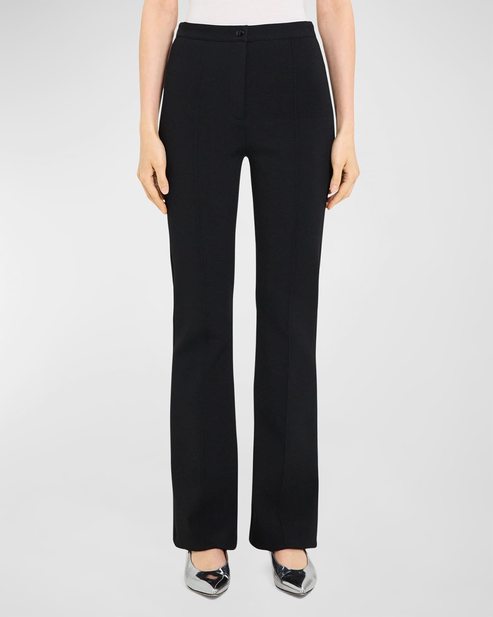 Compact Crepe Flare Pants