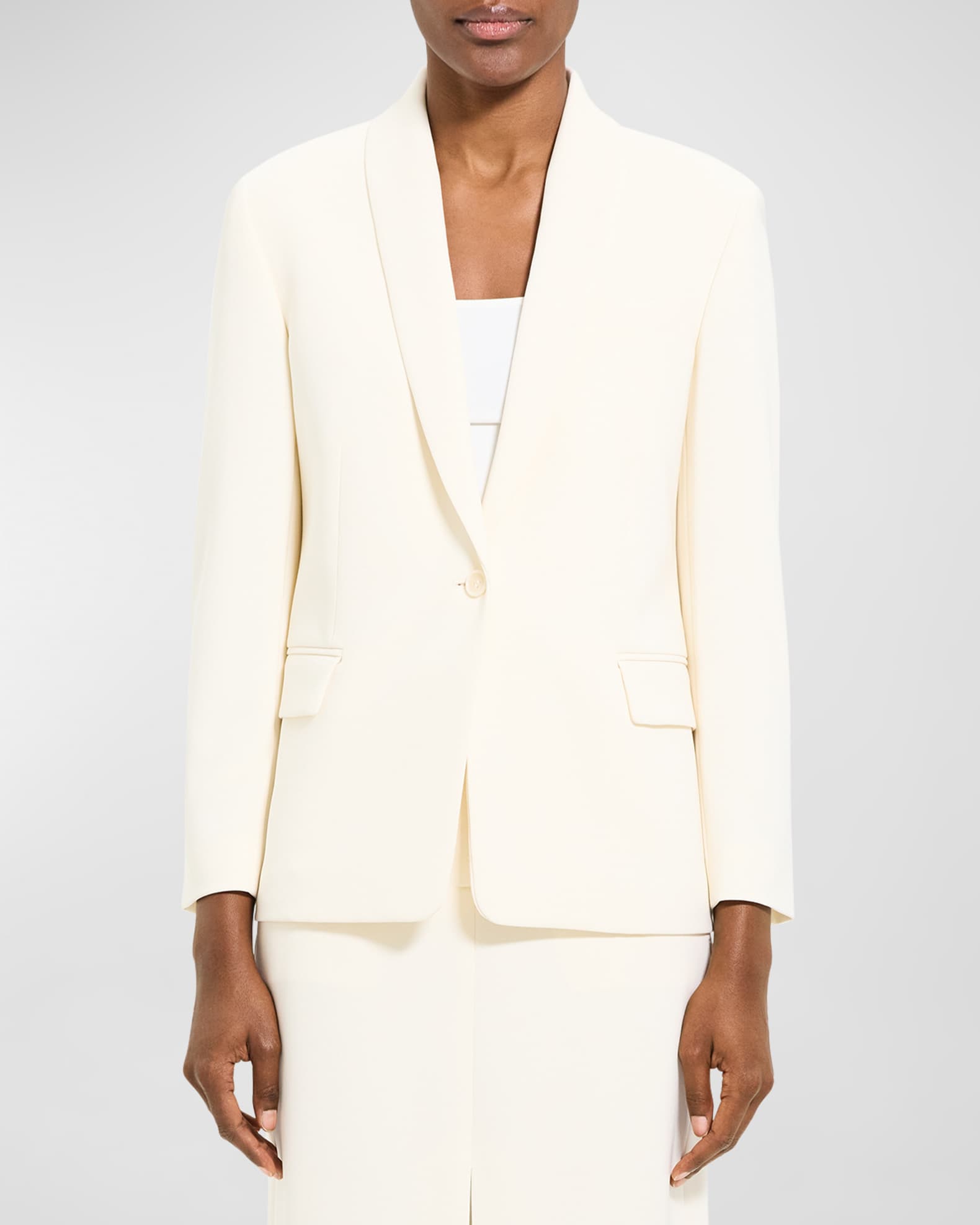 Shawl-Collar Admiral Crepe Jacket