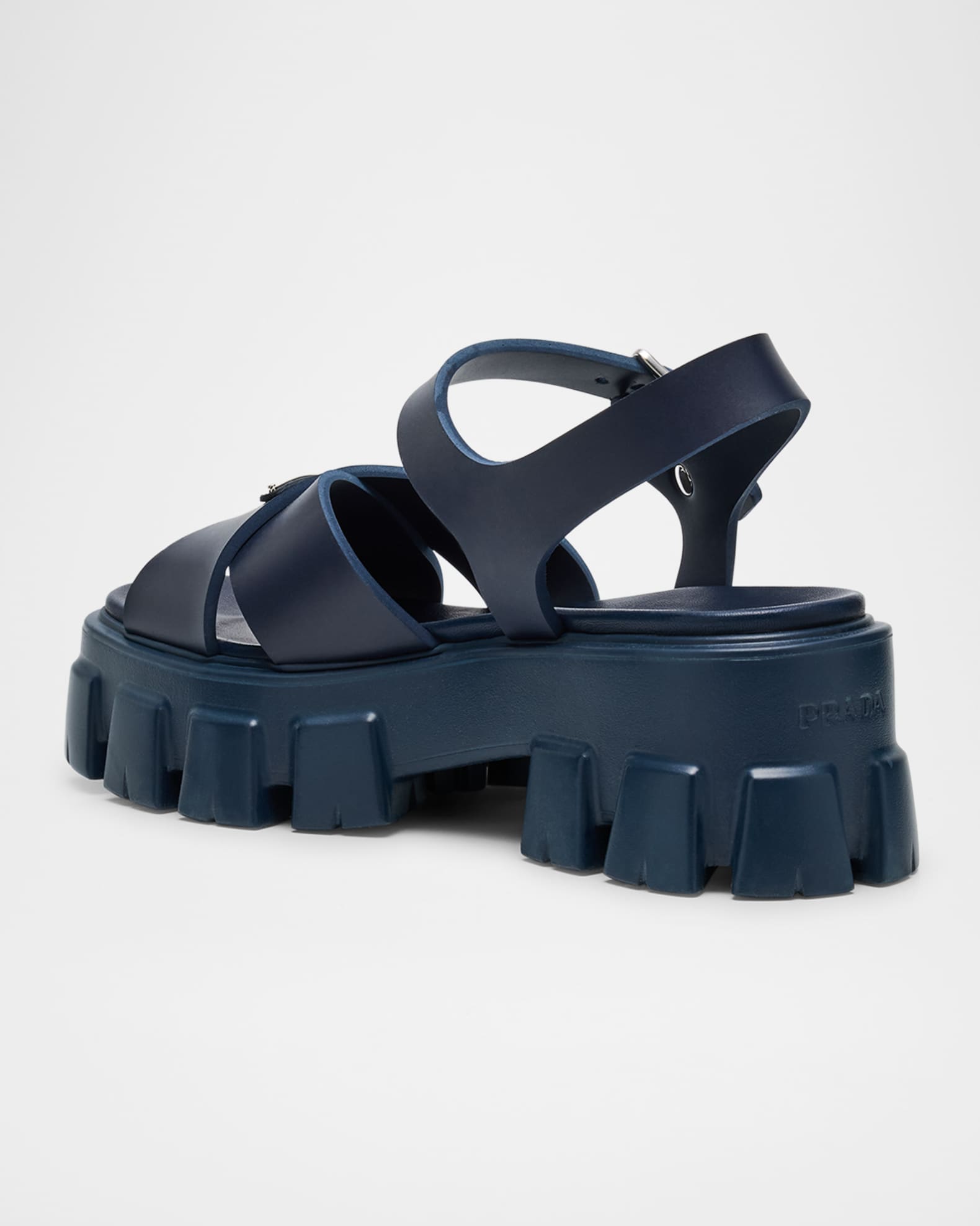 独特の素材 Crisscross Monolith Prada Ankle-Strap Sandals Chunky 靴