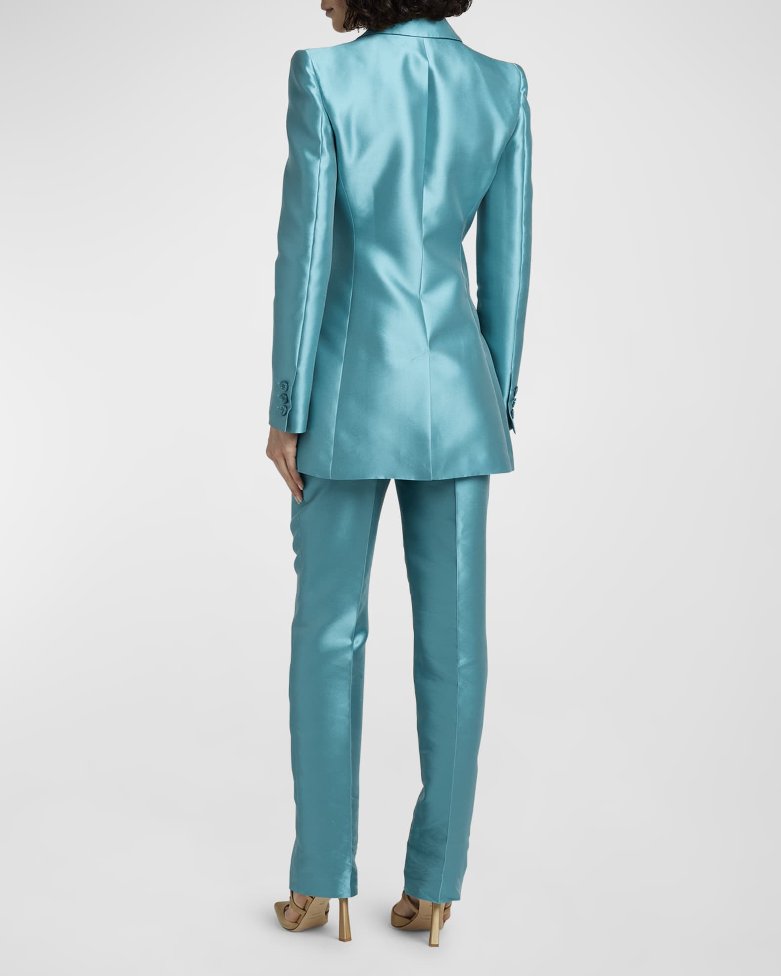 Alberta Ferretti Women's Satin Blazer Blue