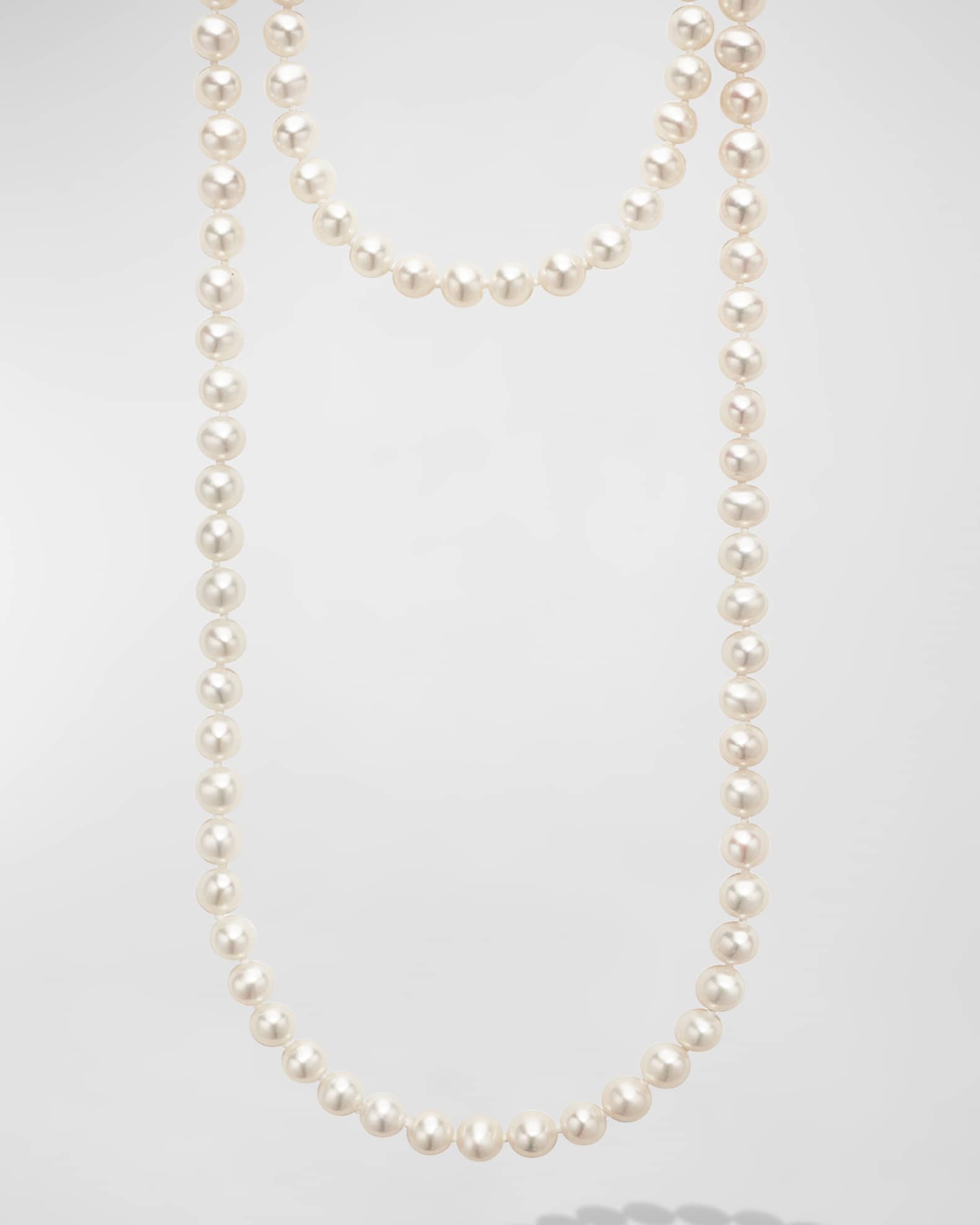 LAGOS Sterling Silver and 18K Luna Pearl Small Strand Necklace, 36"L