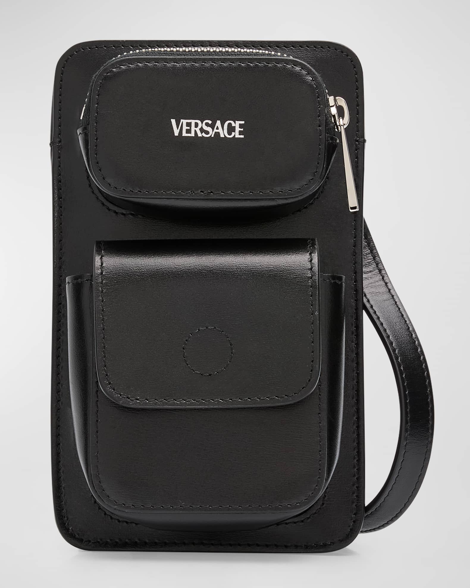 Versace Men s Leather Cargo Crossbody Bag Neiman Marcus