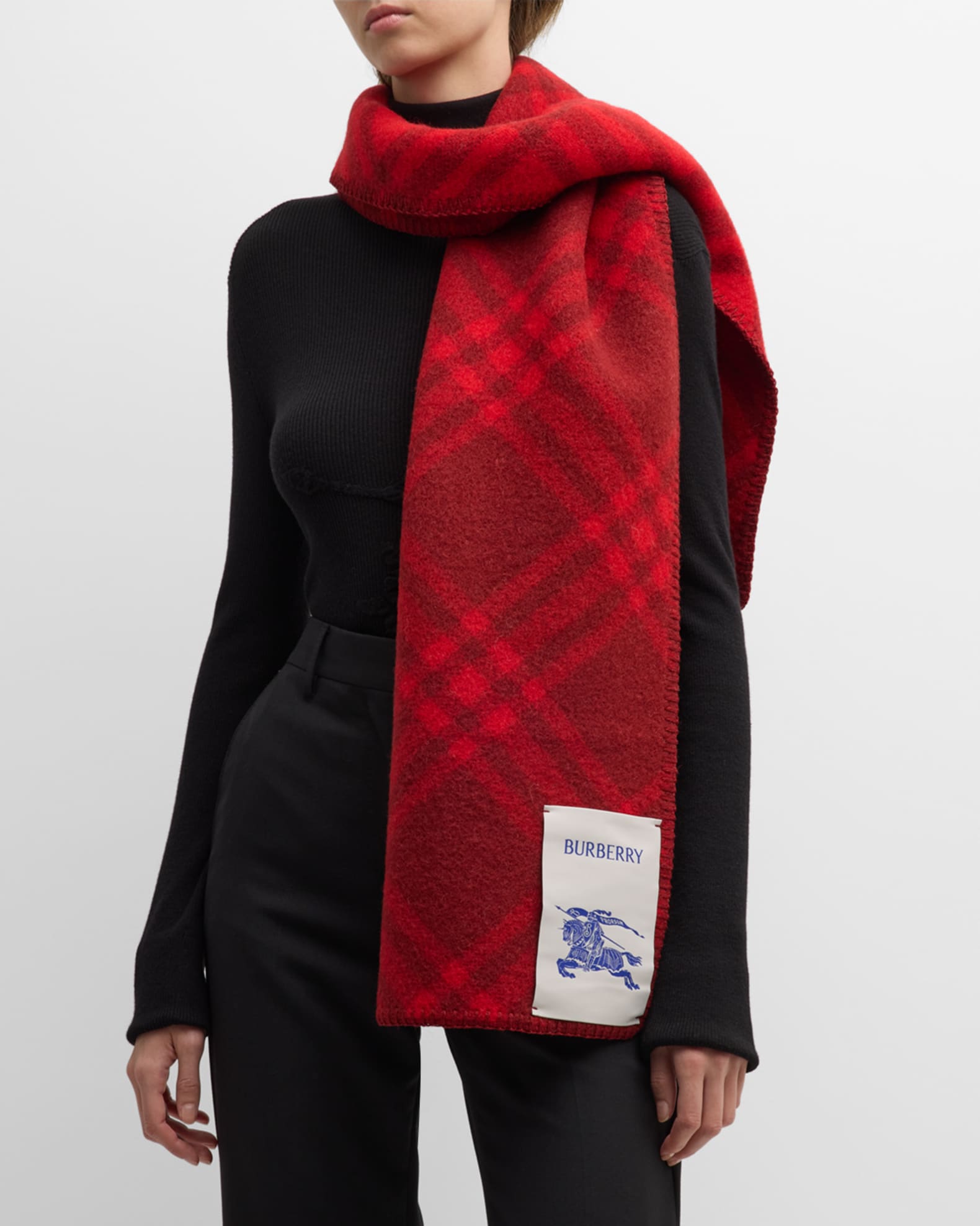 Burberry parade red scarf best sale