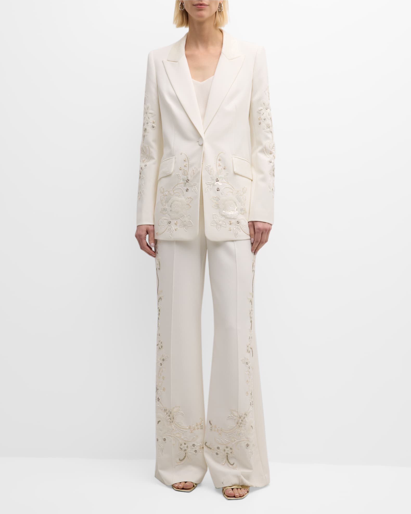 Autumn Single-Button Sequin Embroidered Jacket 1