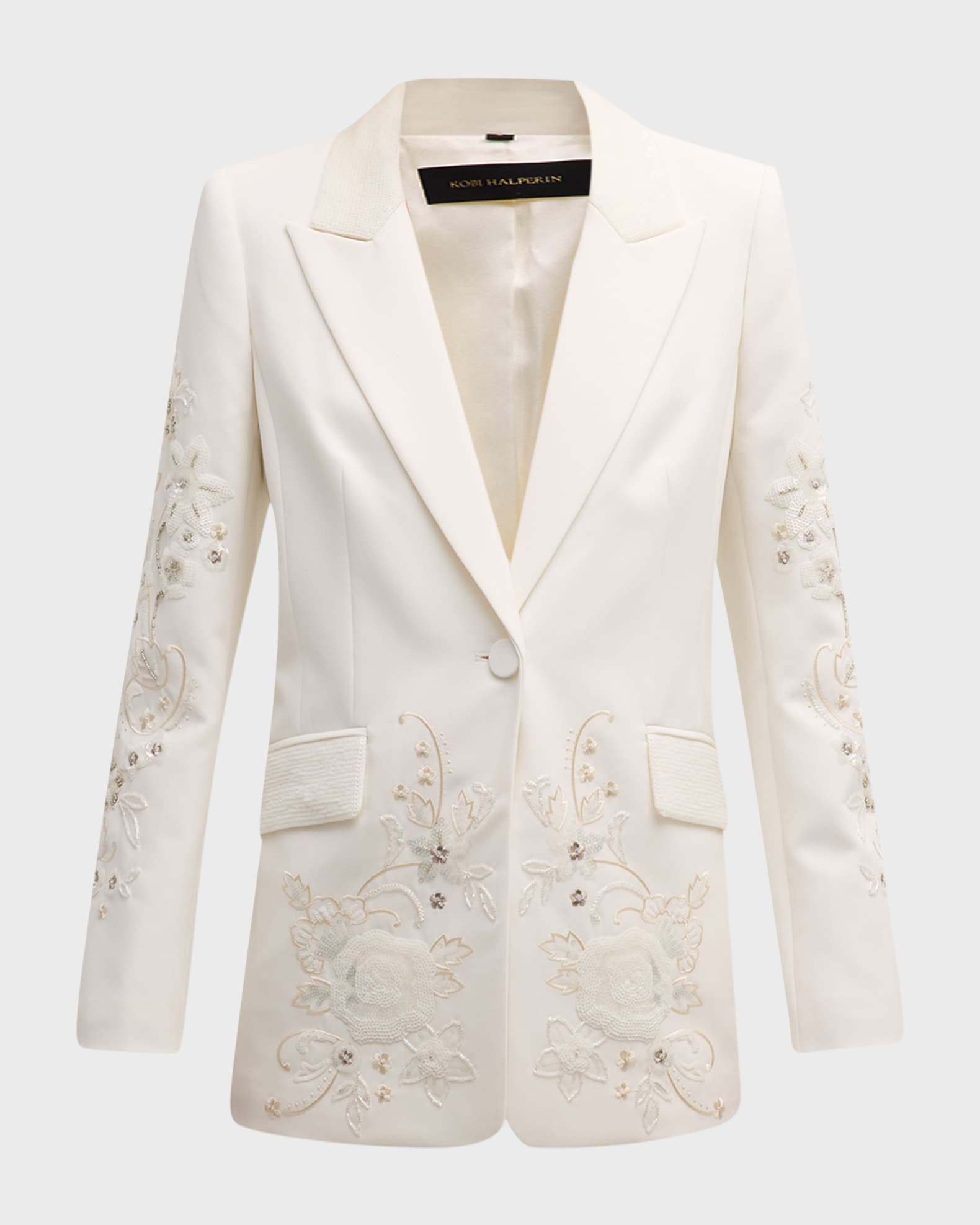 Autumn Single-Button Sequin Embroidered Jacket 0