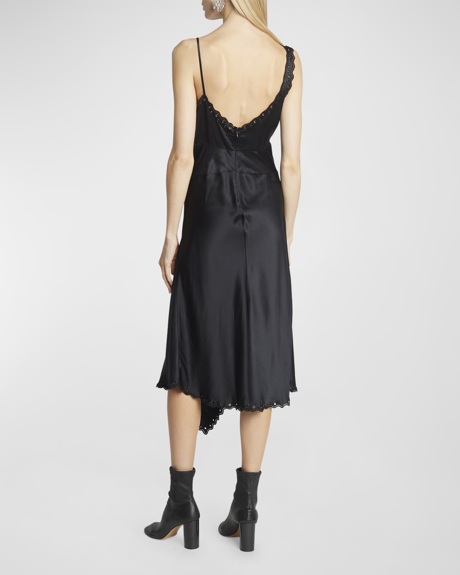 Tory burch embroidered best sale satin slip dress