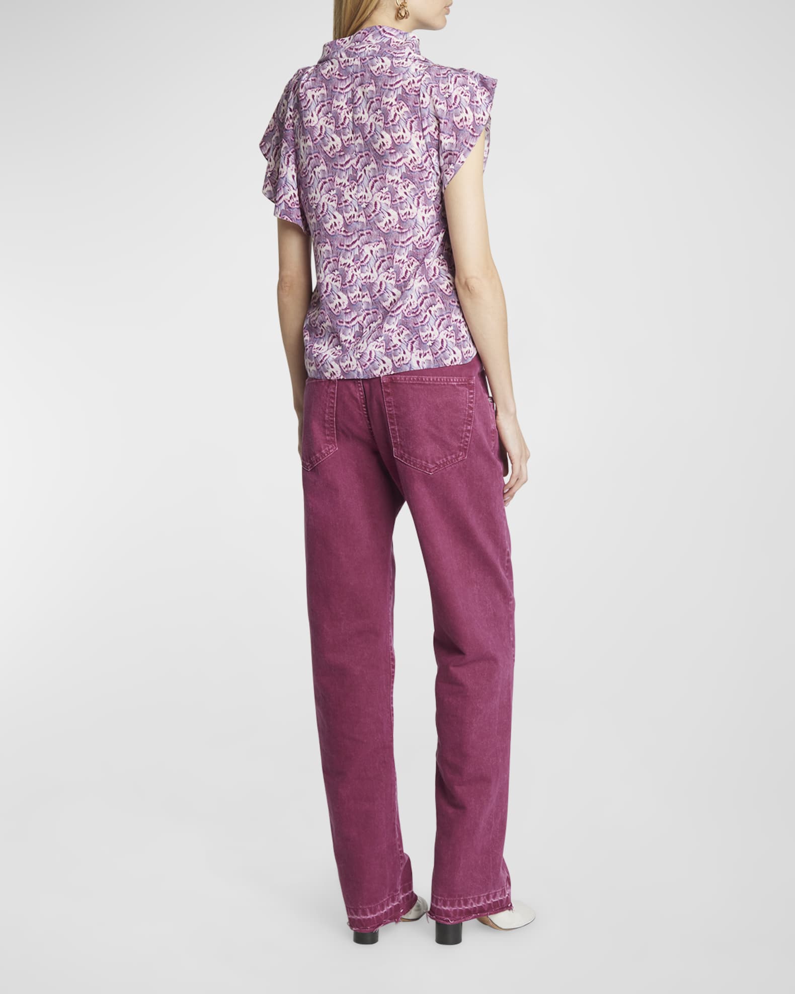 ISABEL MARANT Lensy graphic-print blouse - Purple