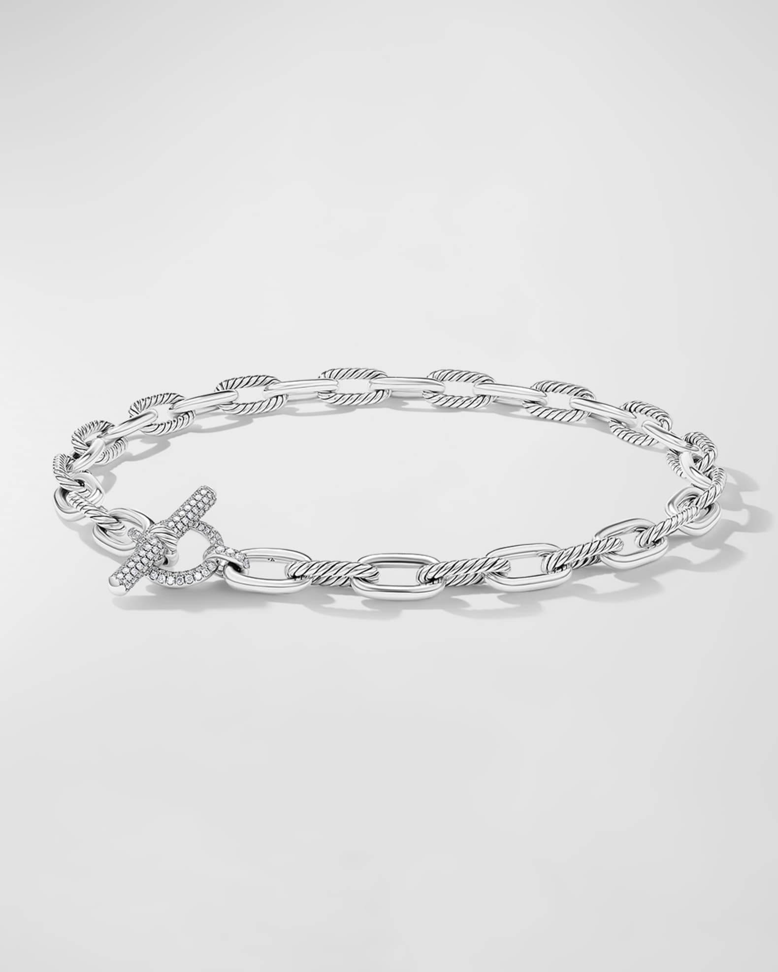 David Yurman Madison Toggle Necklace with Diamonds in Silver, 11mm, 17