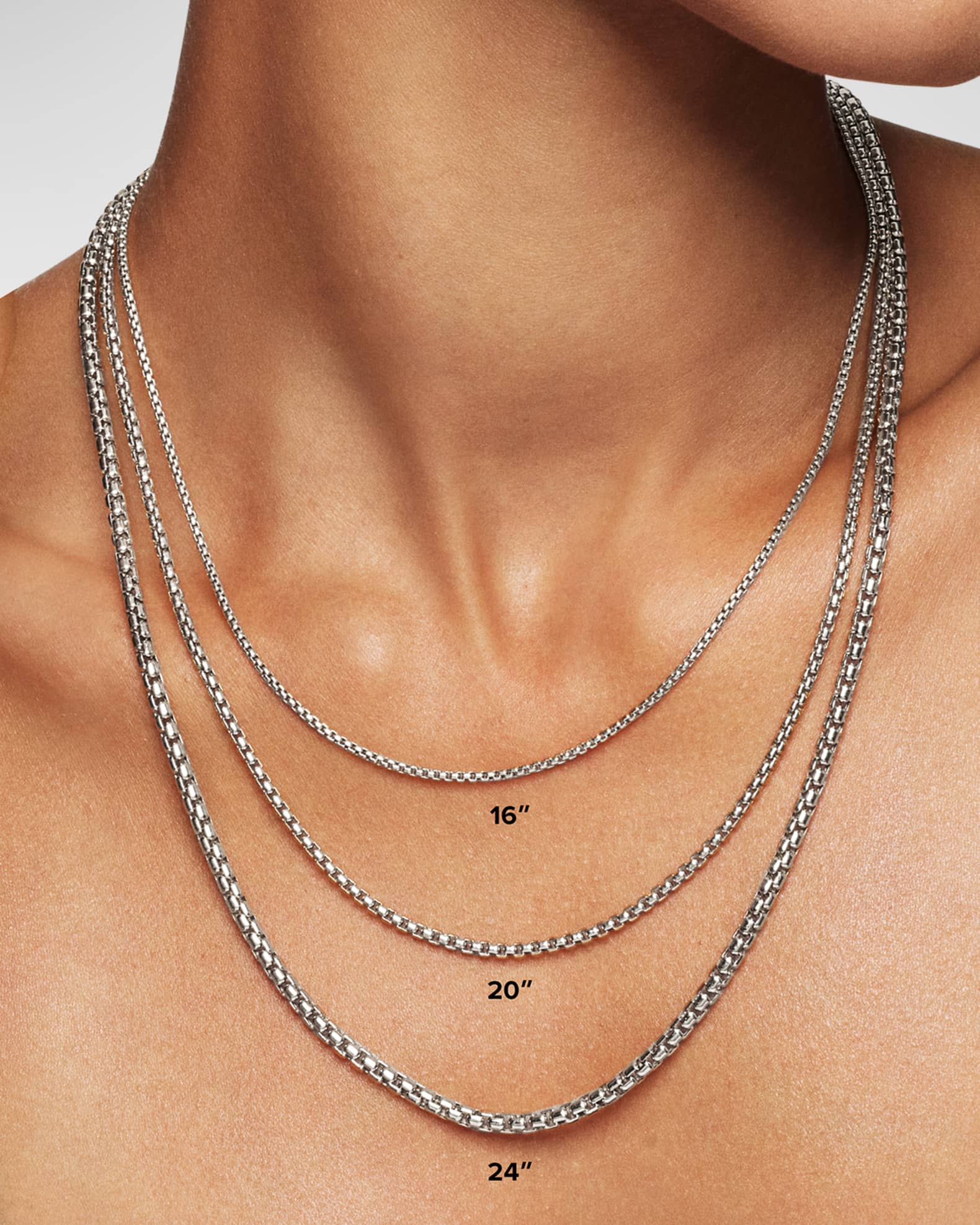 David Yurman Madison Chain Necklace in Silver 3mm 20 L Neiman Marcus