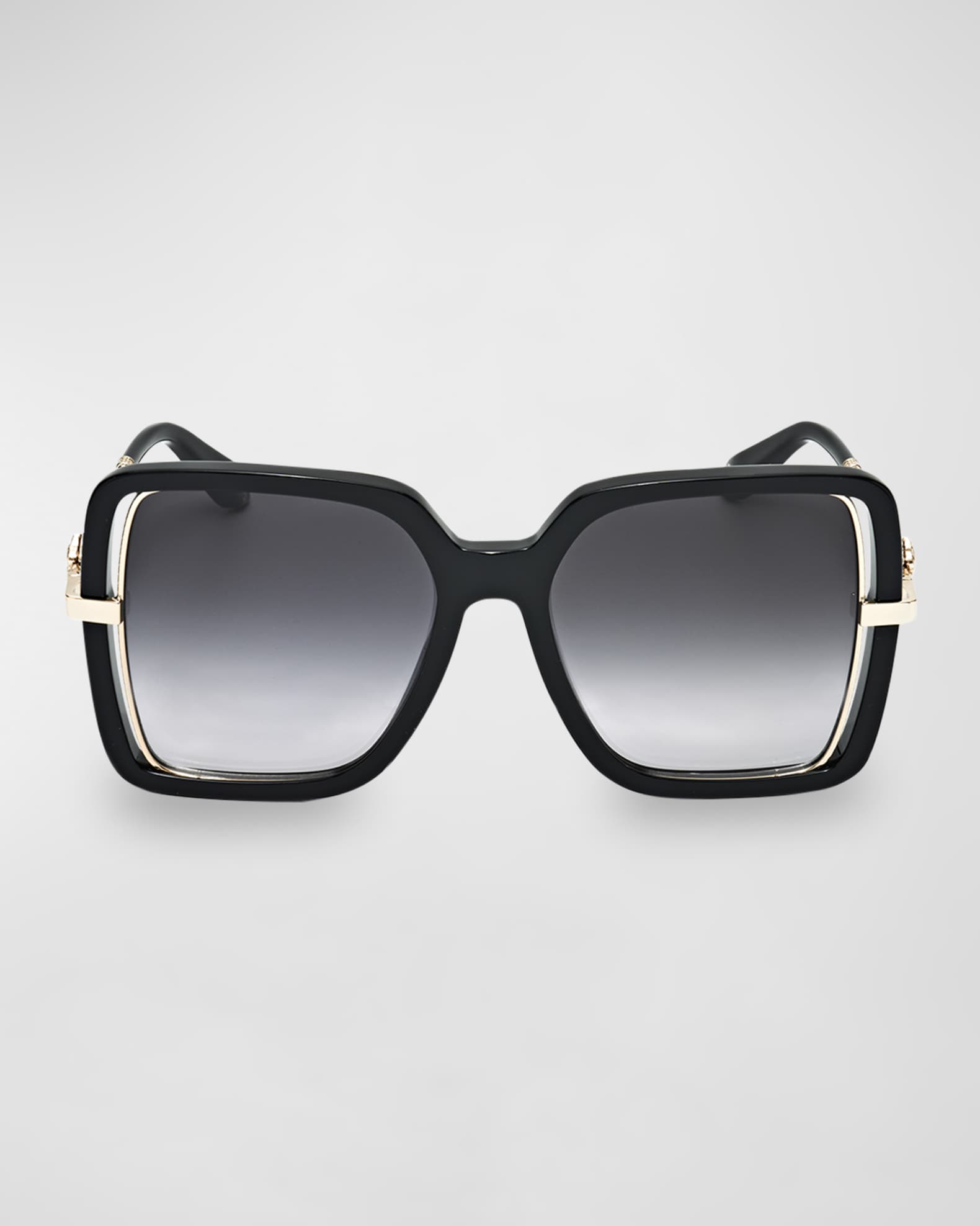 Roberto Cavalli RC Logo Acetate & Metal Square Sunglasses | Neiman Marcus