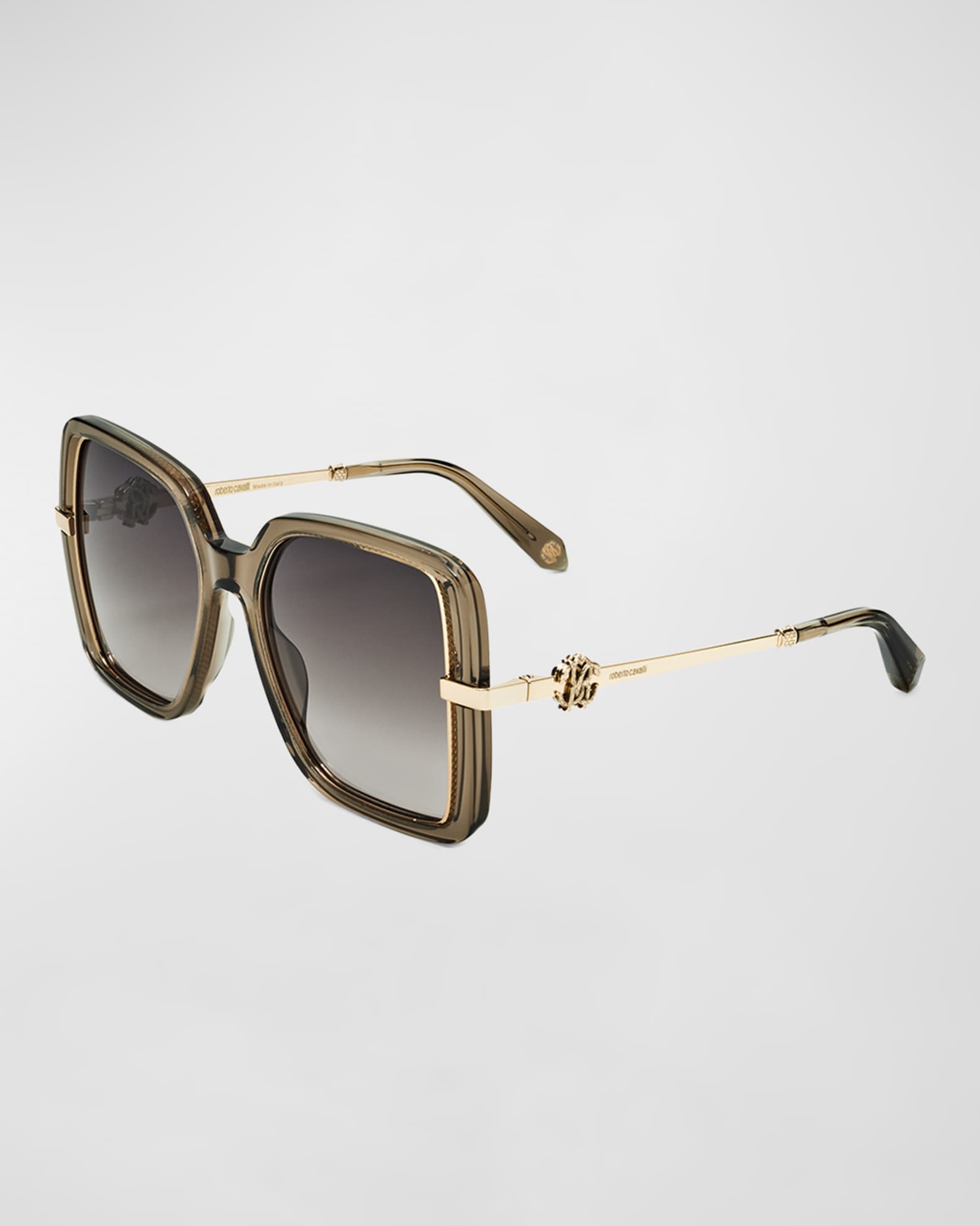 RC Logo Acetate & Metal Square Sunglasses  0