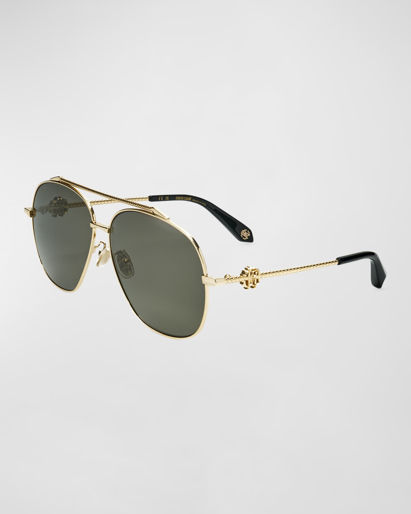 Roberto Cavalli Iconic RC Metal Acetate Aviator Sunglasses Neiman Marcus