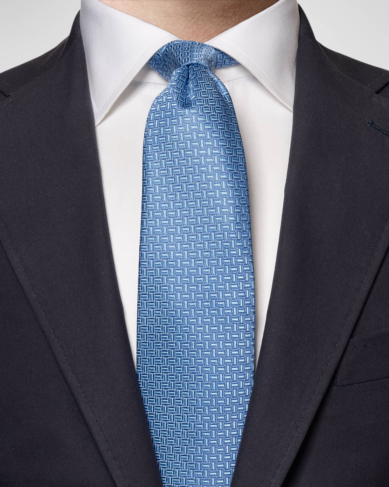 Eton Men's Geometric Woven Silk Tie | Neiman Marcus