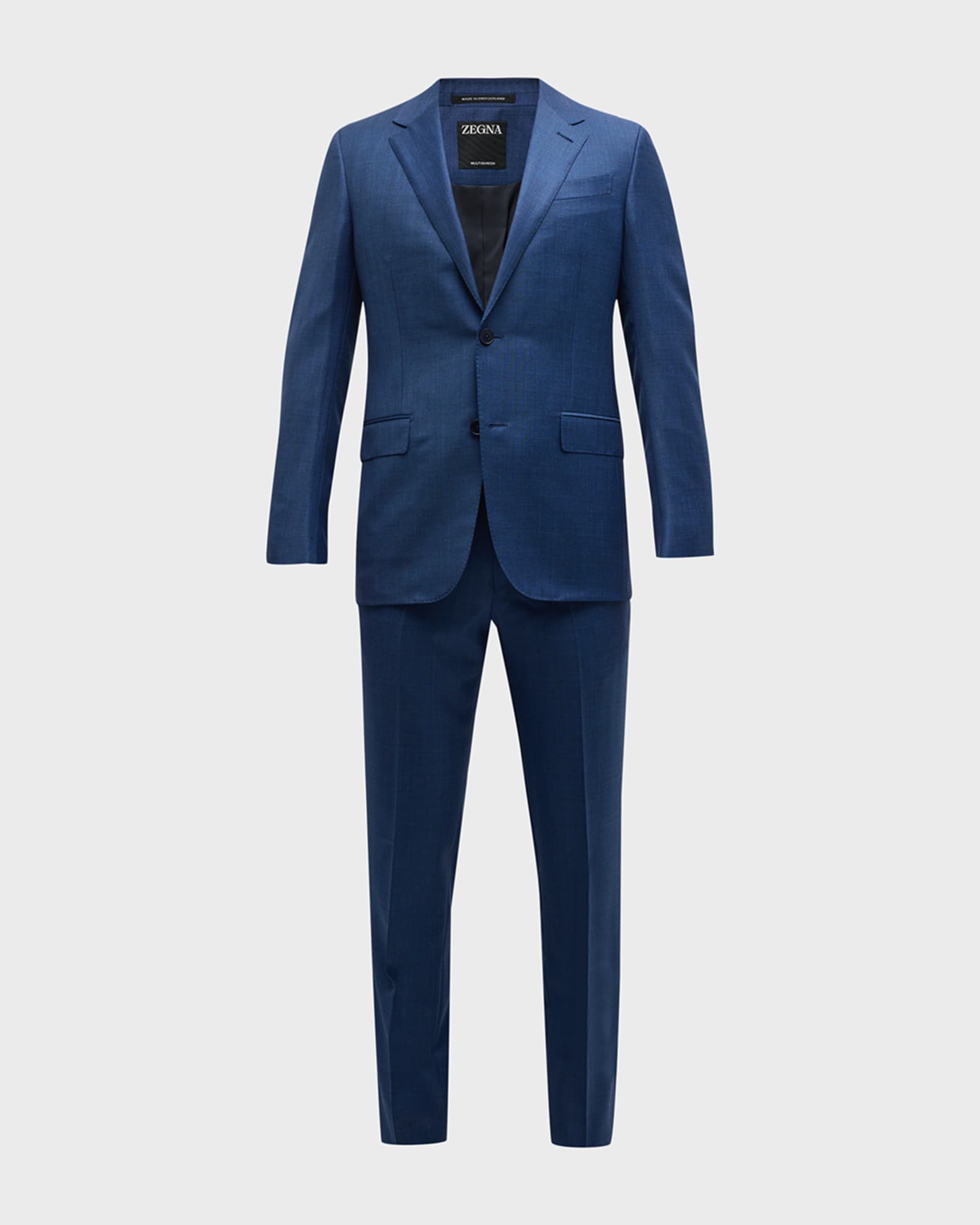 Zegna twill wool suit - Blue