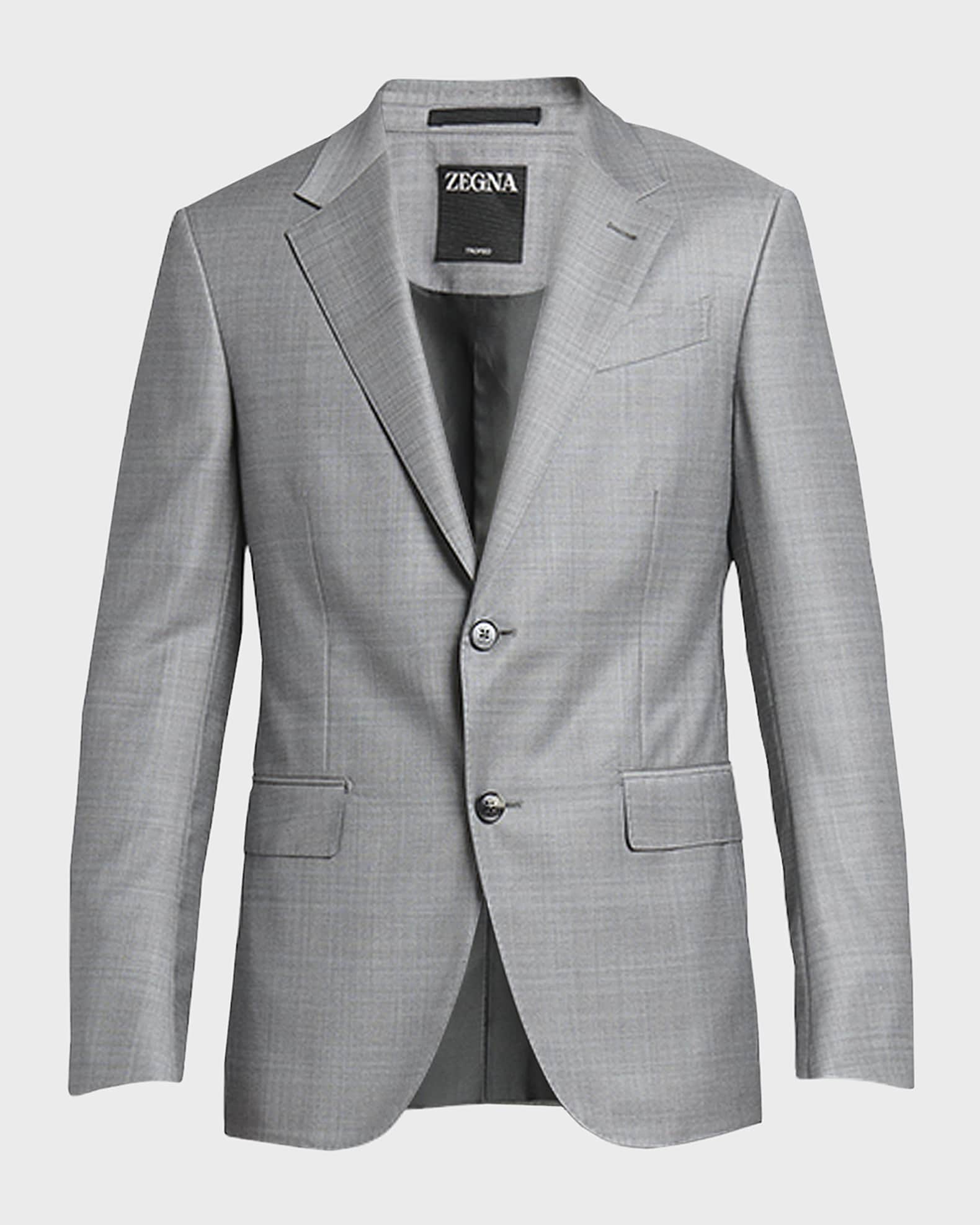 Men's Plaid Wool Suit 0