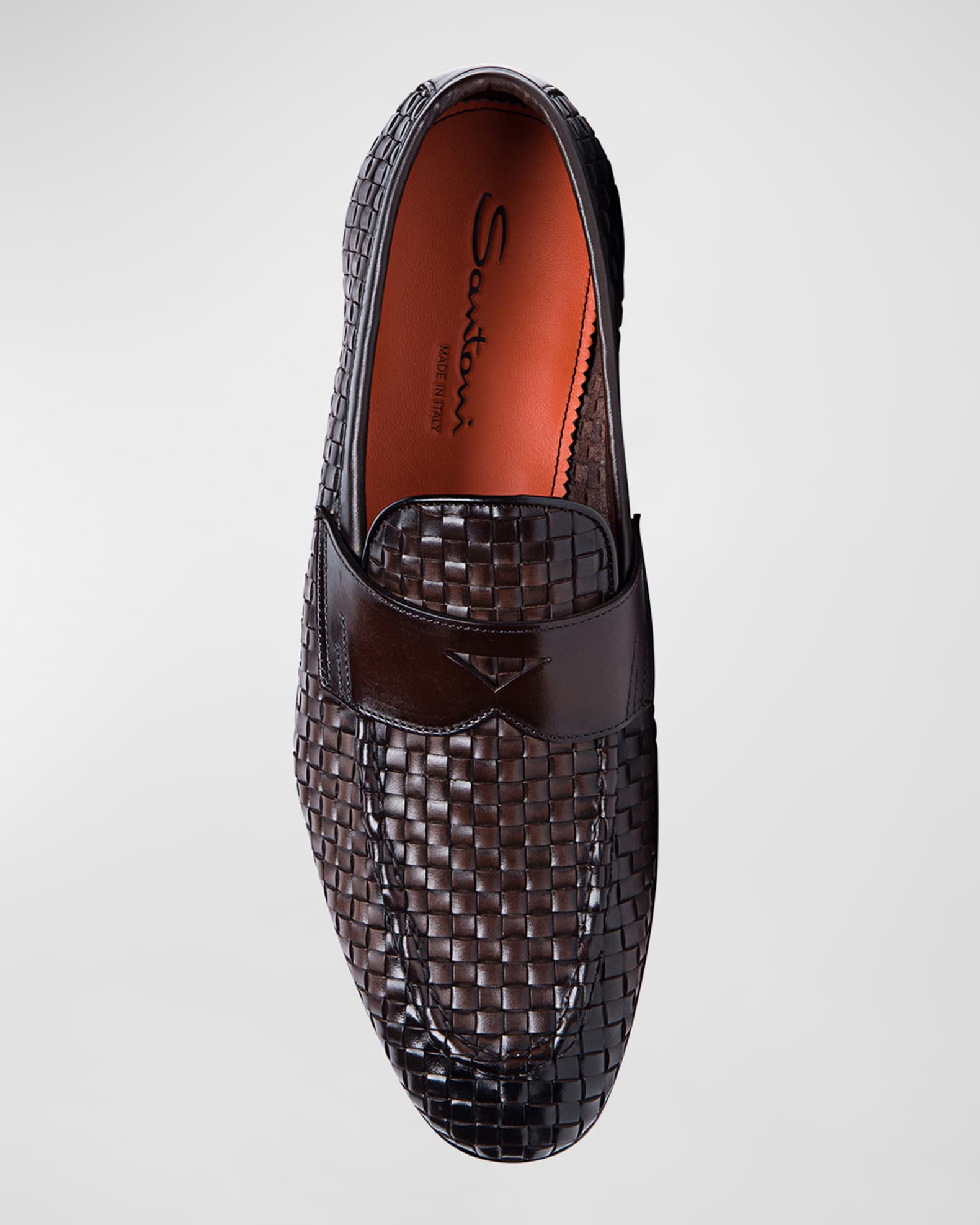 Santoni interwoven leather loafers - Black