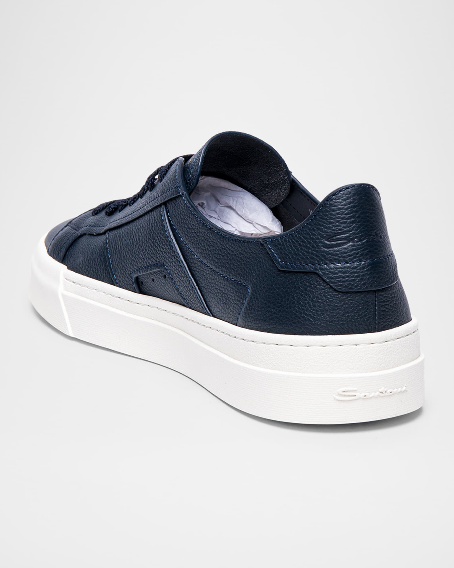 Santoni Men's DBS Leather Low-Top Sneakers | Neiman Marcus