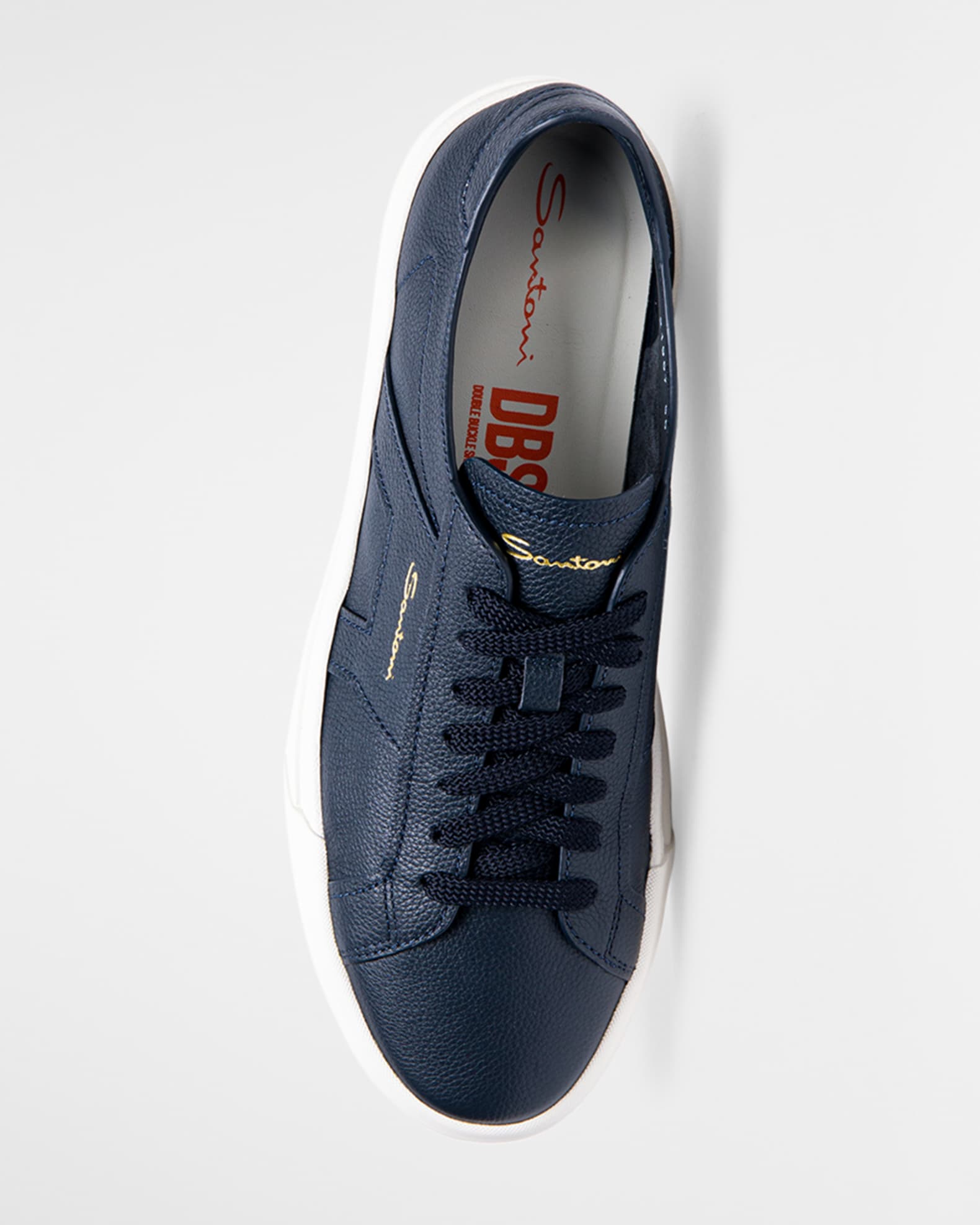 Santoni Men's DBS Leather Low-Top Sneakers | Neiman Marcus