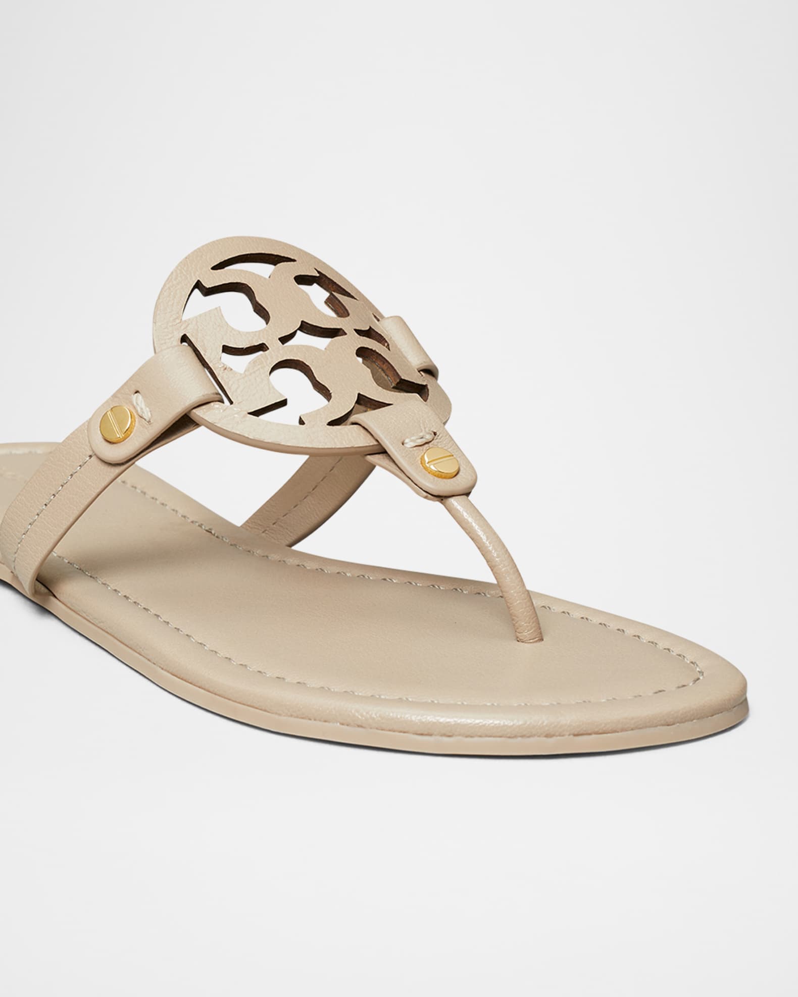 miller leather logo sandals