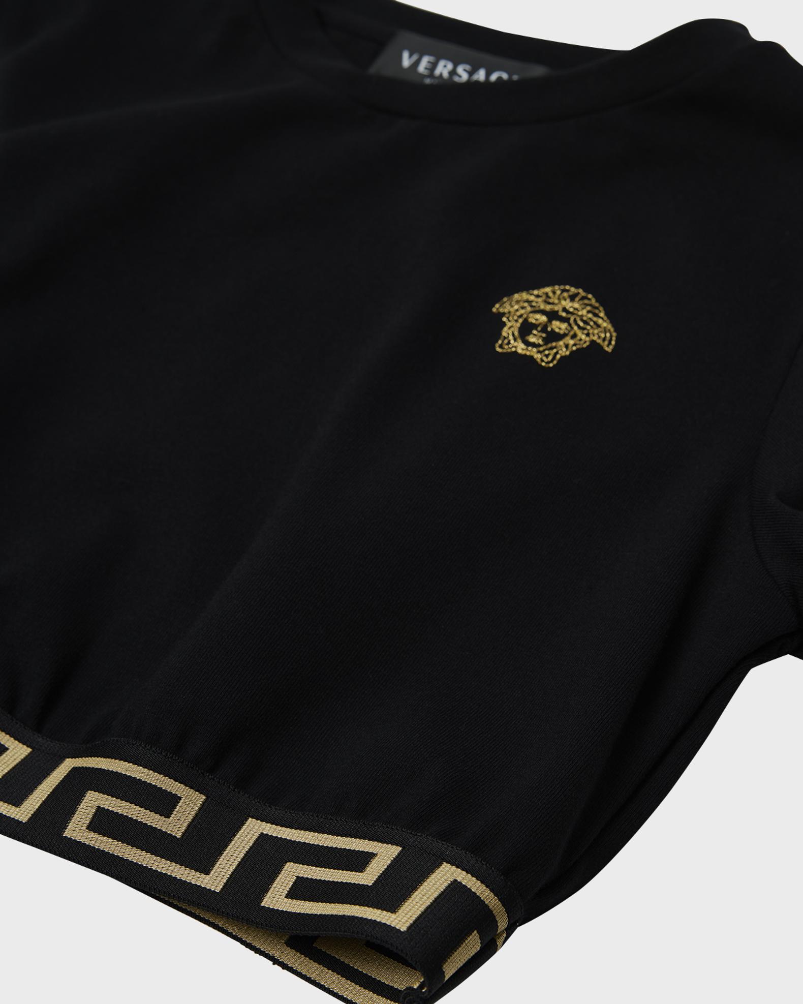 Versace Girl's Medusa Embroidery Cropped T-Shirt, Size 8-14 | Neiman Marcus