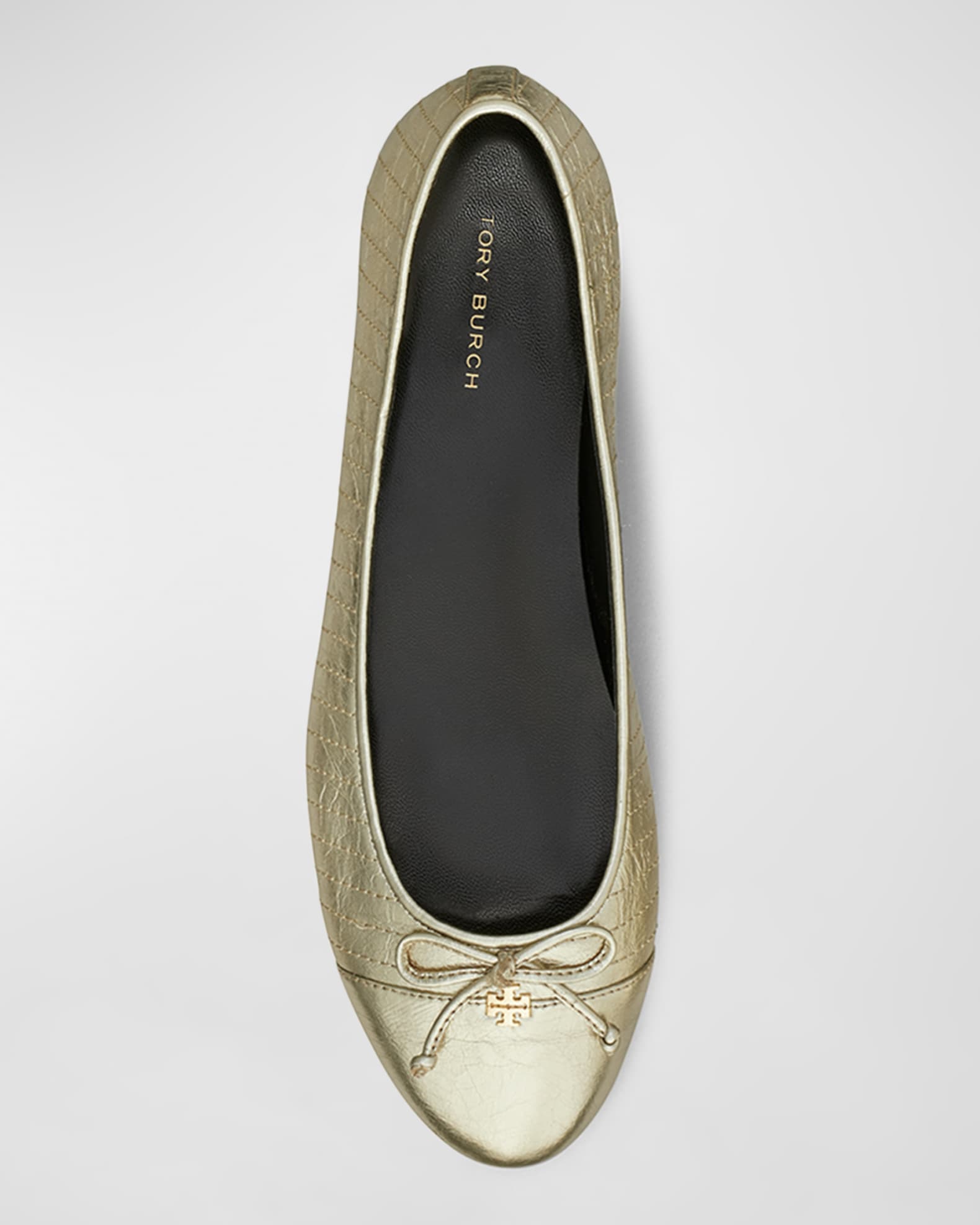 Metallic tory burch flats sale